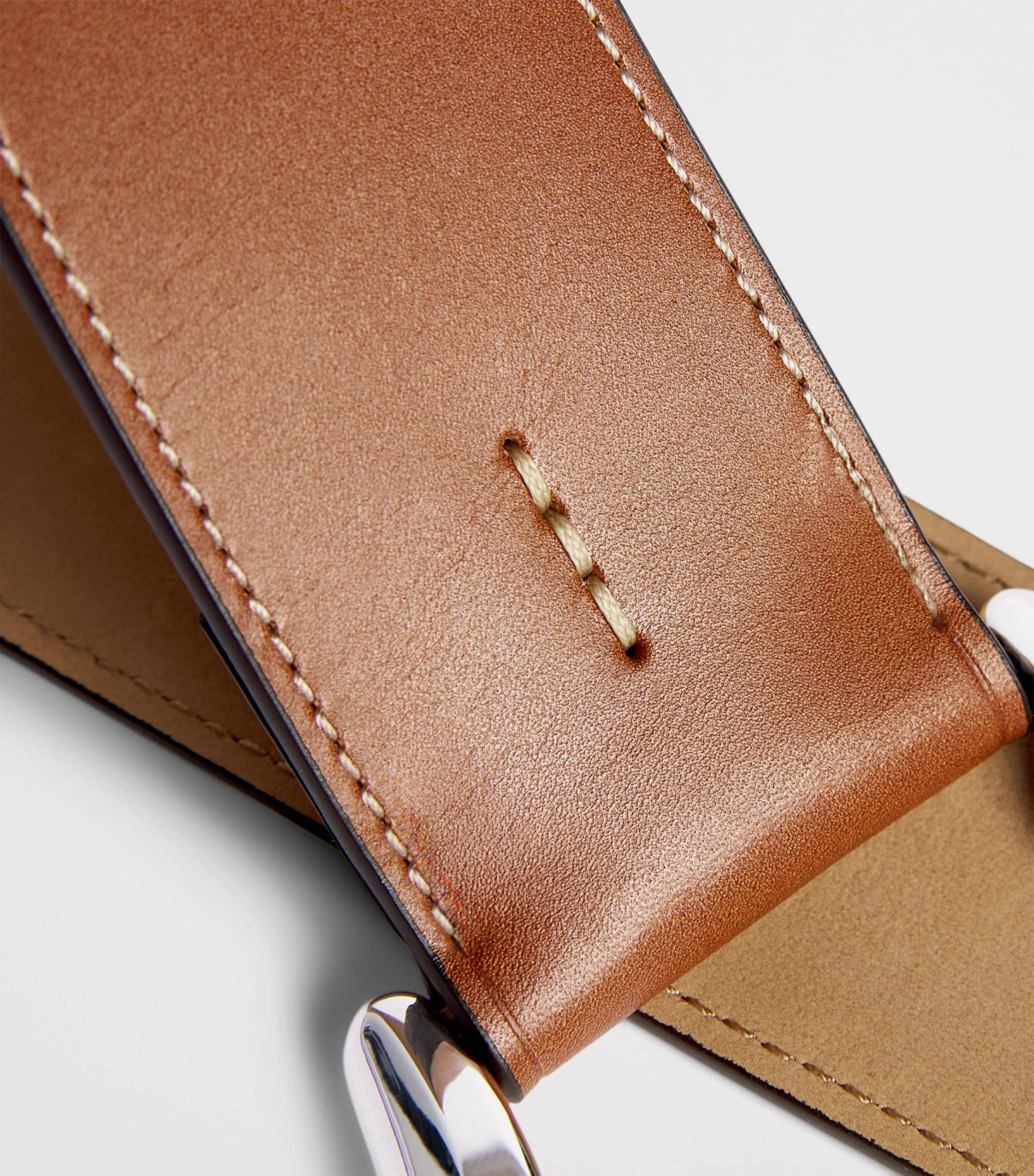Polo Ralph Lauren Leather Stirrup-Buckle Wide Belt Cuoio Image 5