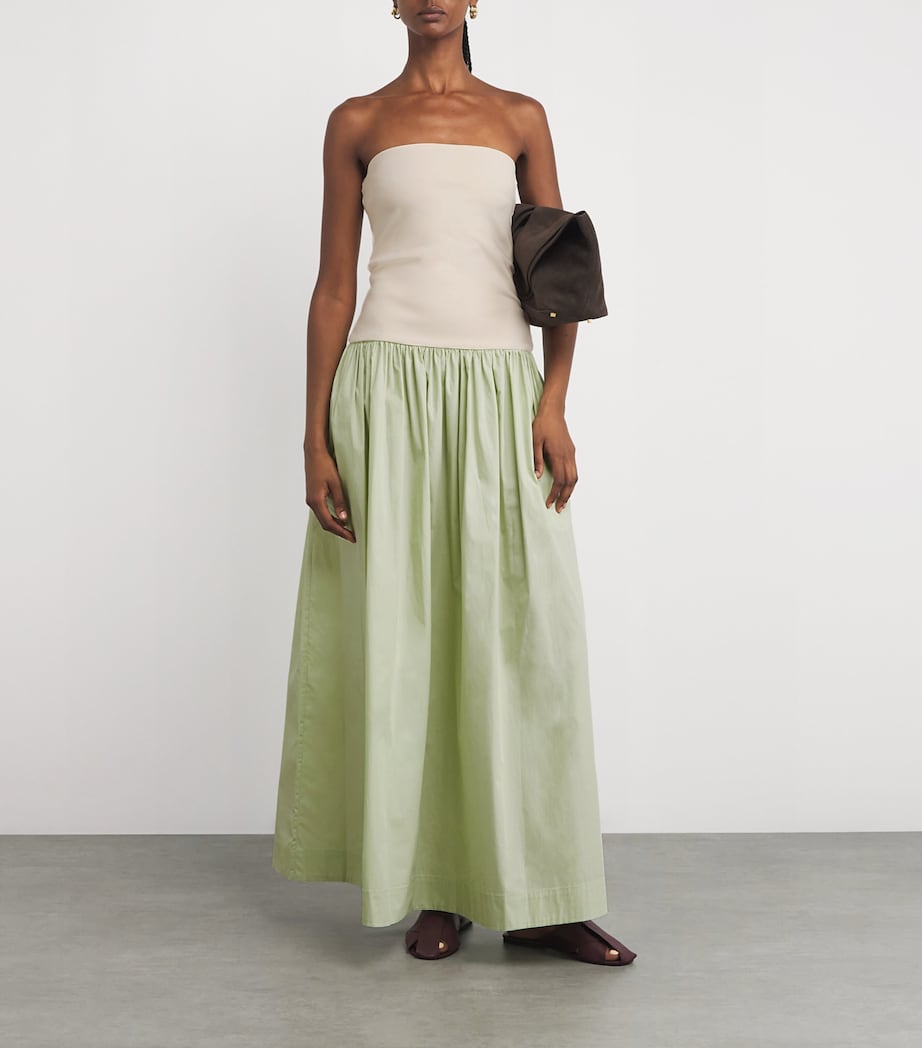Cotton Knit Maxi Dress CREMA / PISTACHIO Image 2