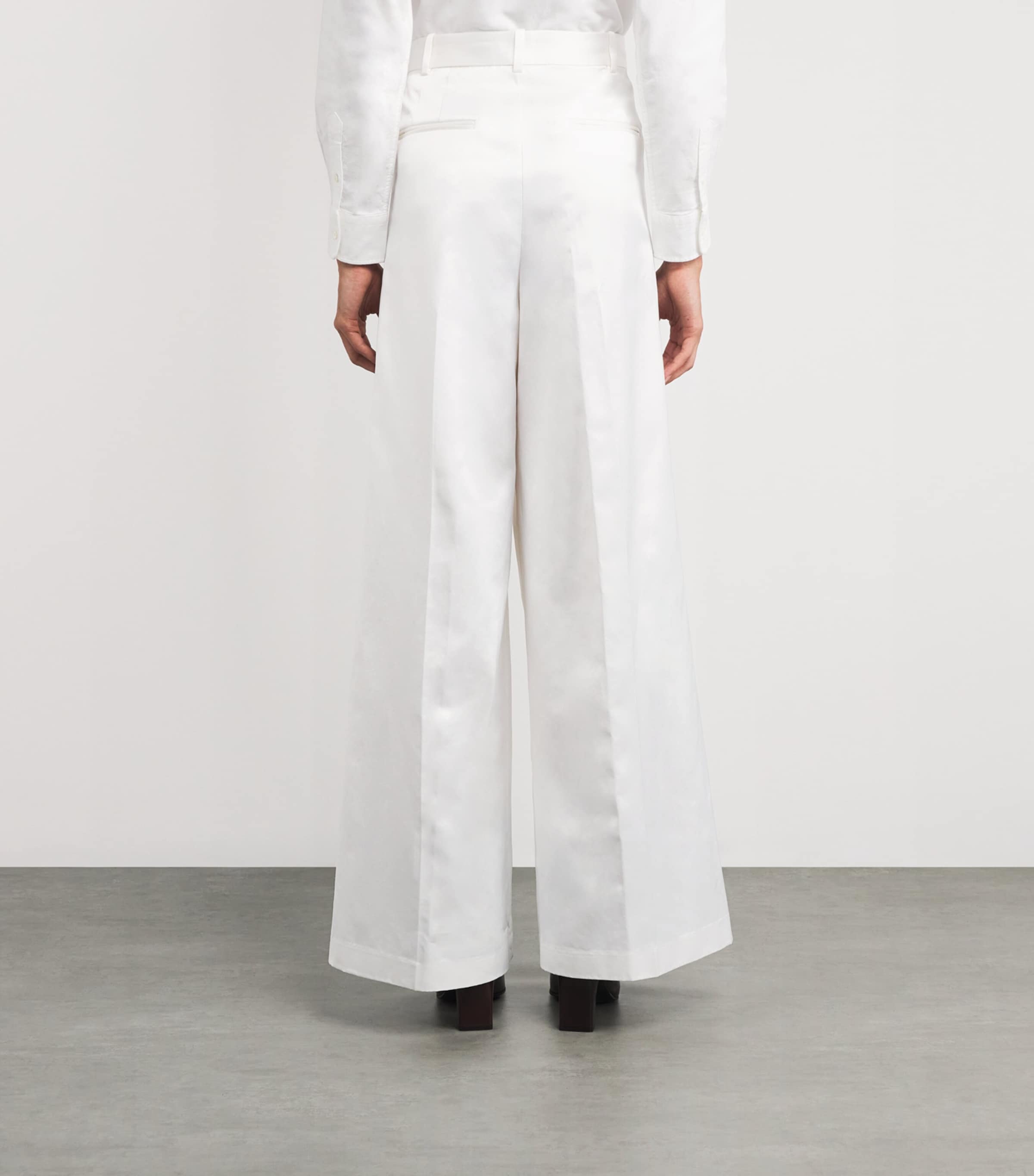 Wide-Leg Tailored Trousers CREAM Image 4