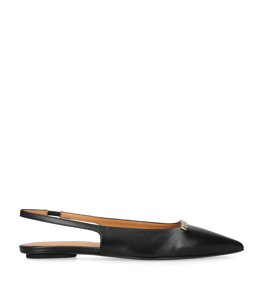 Leather Barretta Cuoio Slingbacks BLACK Image 1