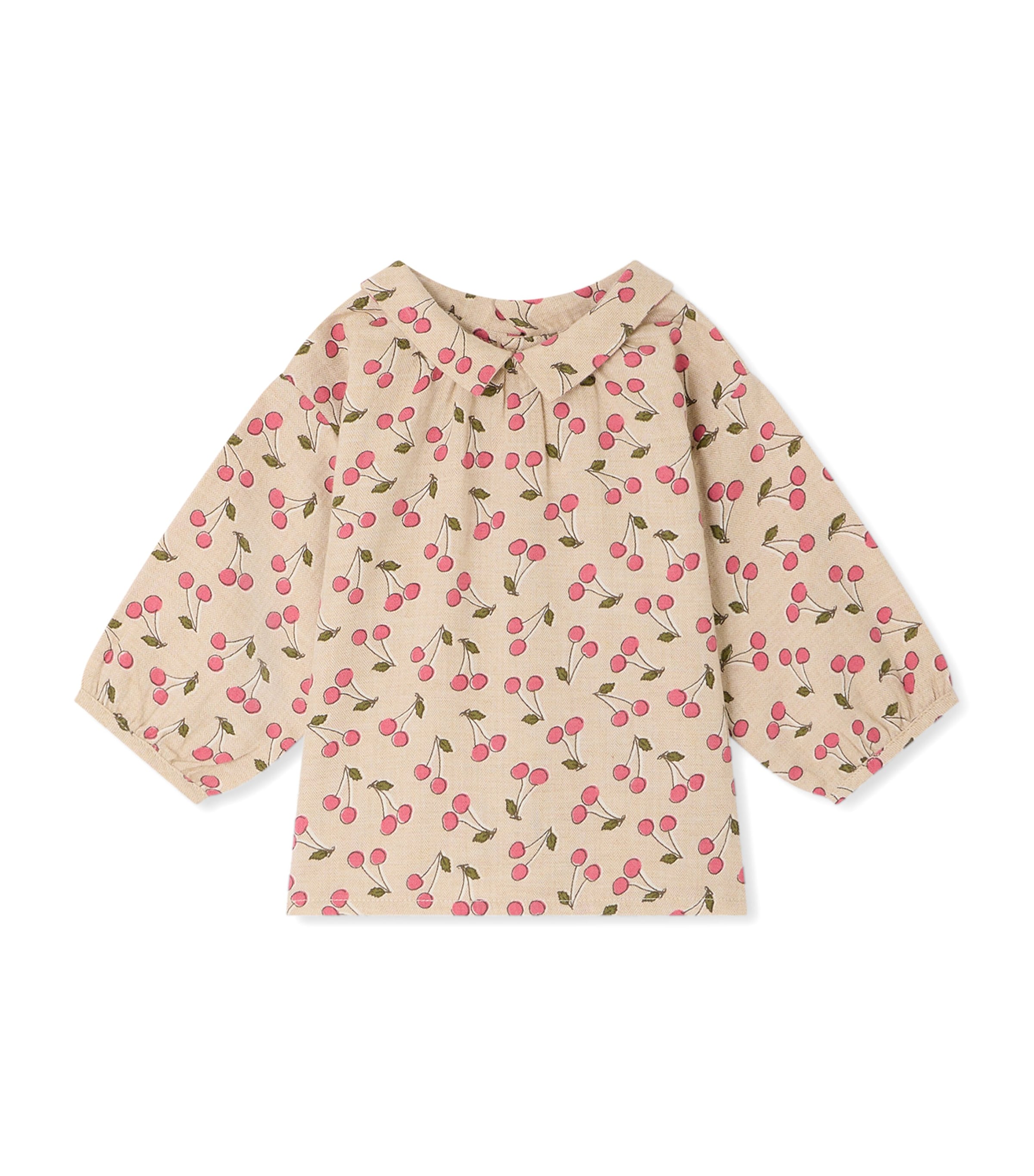 Bonpoint Cotton Cherry Print Blouse (6-18 Months) Imp Mastic Image 1