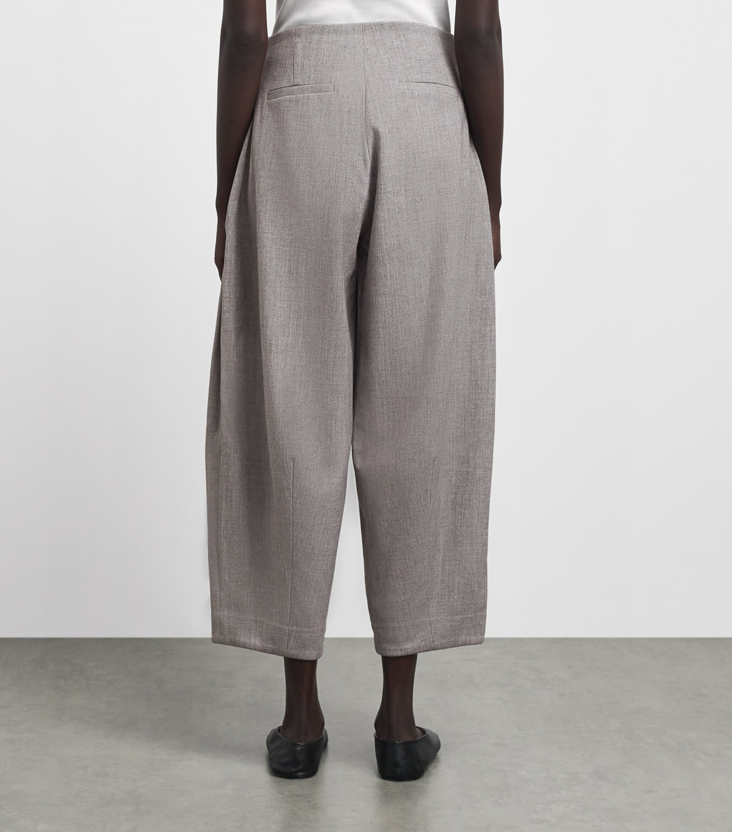 Source Unknown Womens Pintuck Bimba Wide-Leg Trousers Gy Image 5