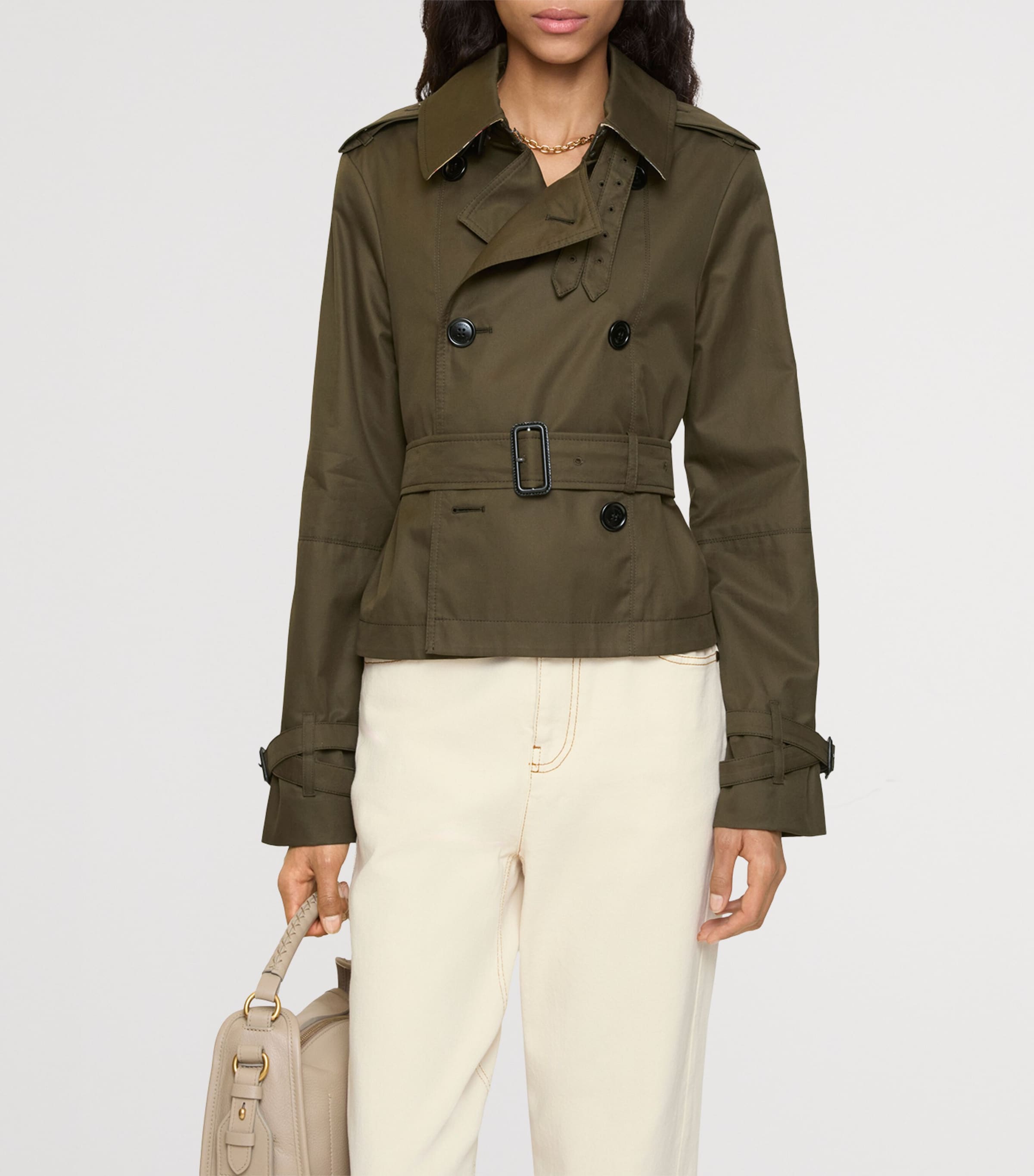 Tropical Gabardine Cropped Jacket JUNIPER Image 2
