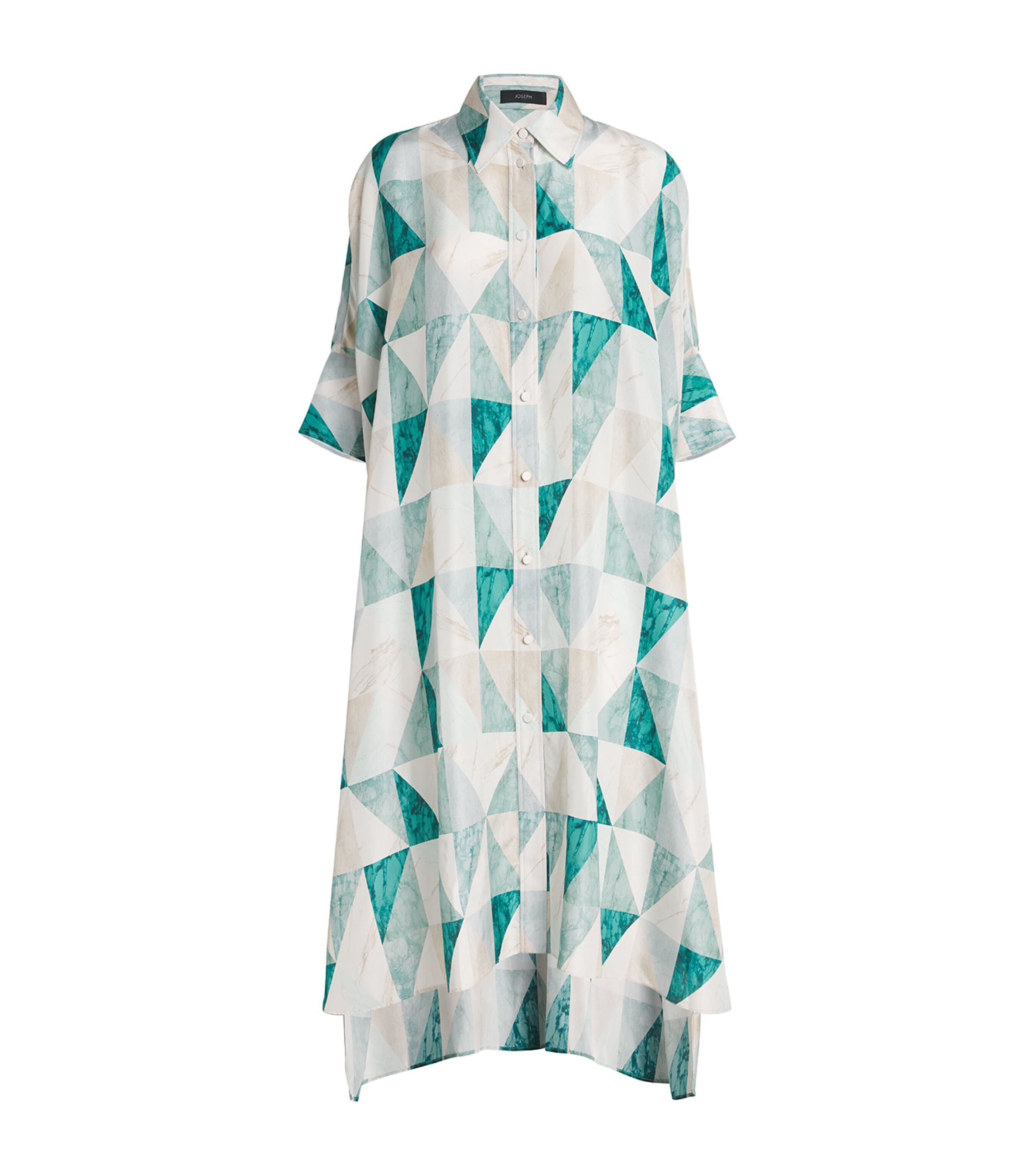 Joseph Silk Marble Print Midi Dress In Multi