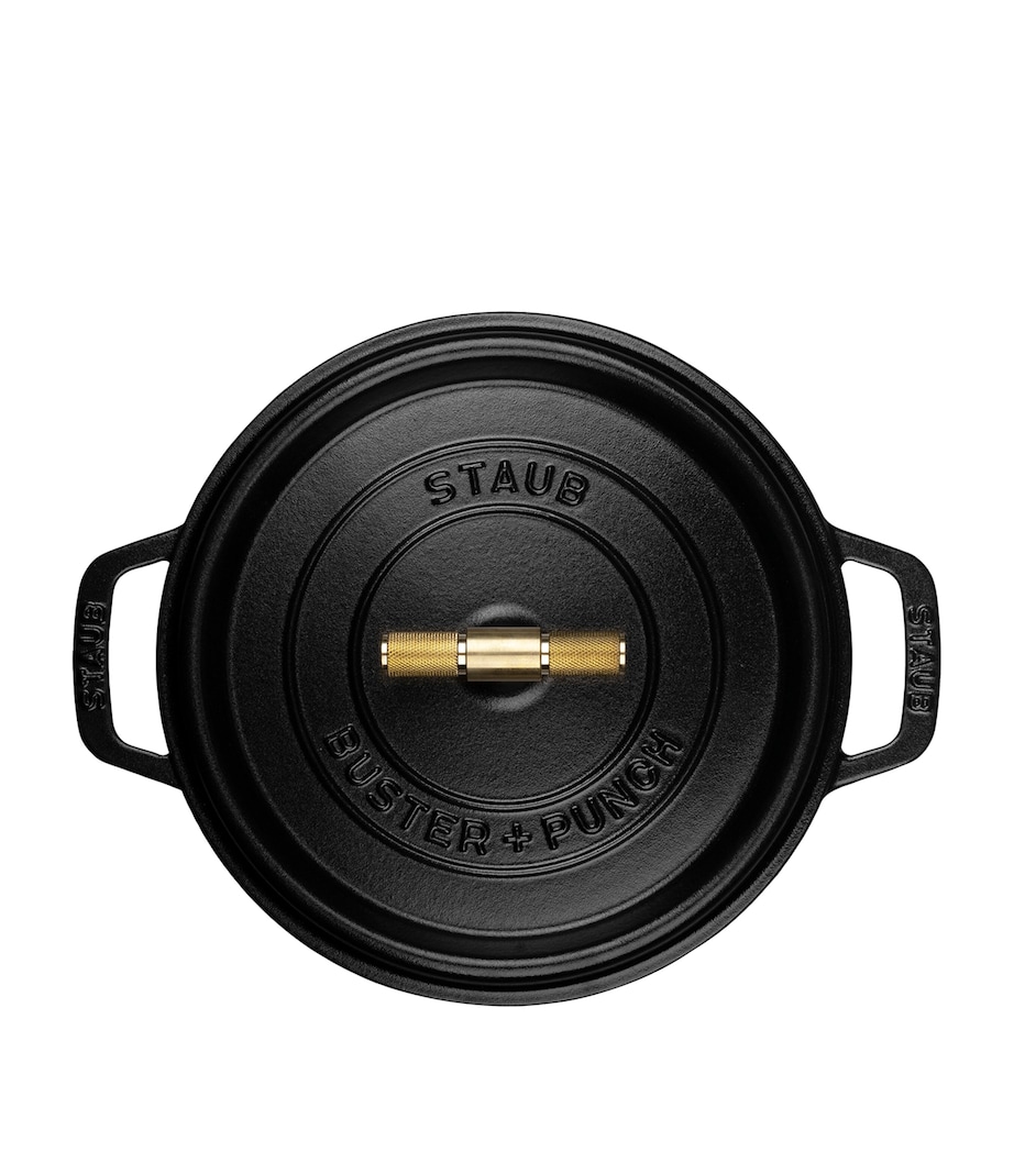 x Buster + Punch Cocotte with Brass Knob (24cm) BLACK Image 6