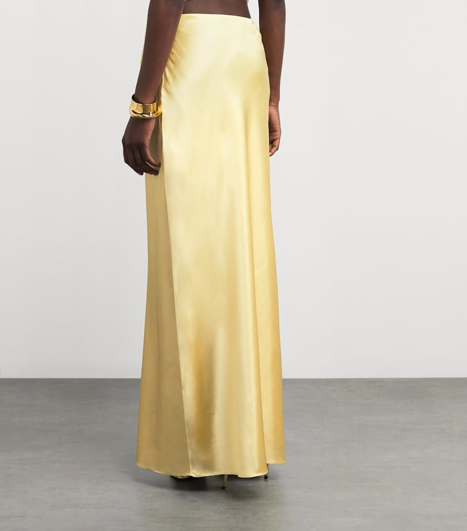 Satin Chantel Maxi Skirt LIGHT GOLD Image 4