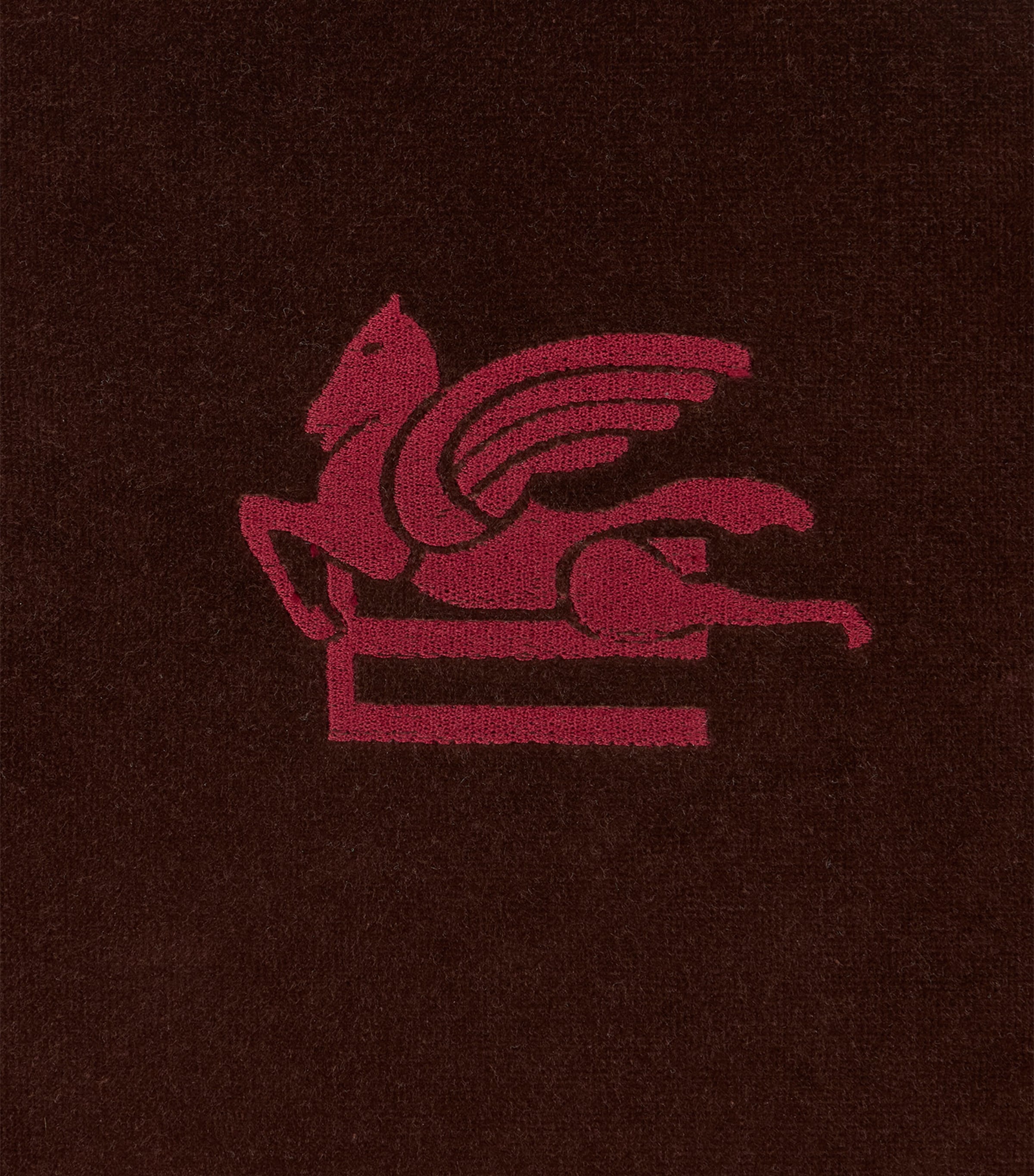 Cotton Velvet Embroidered Kiri Cushion (45cm x 45cm) BROWN Image 4