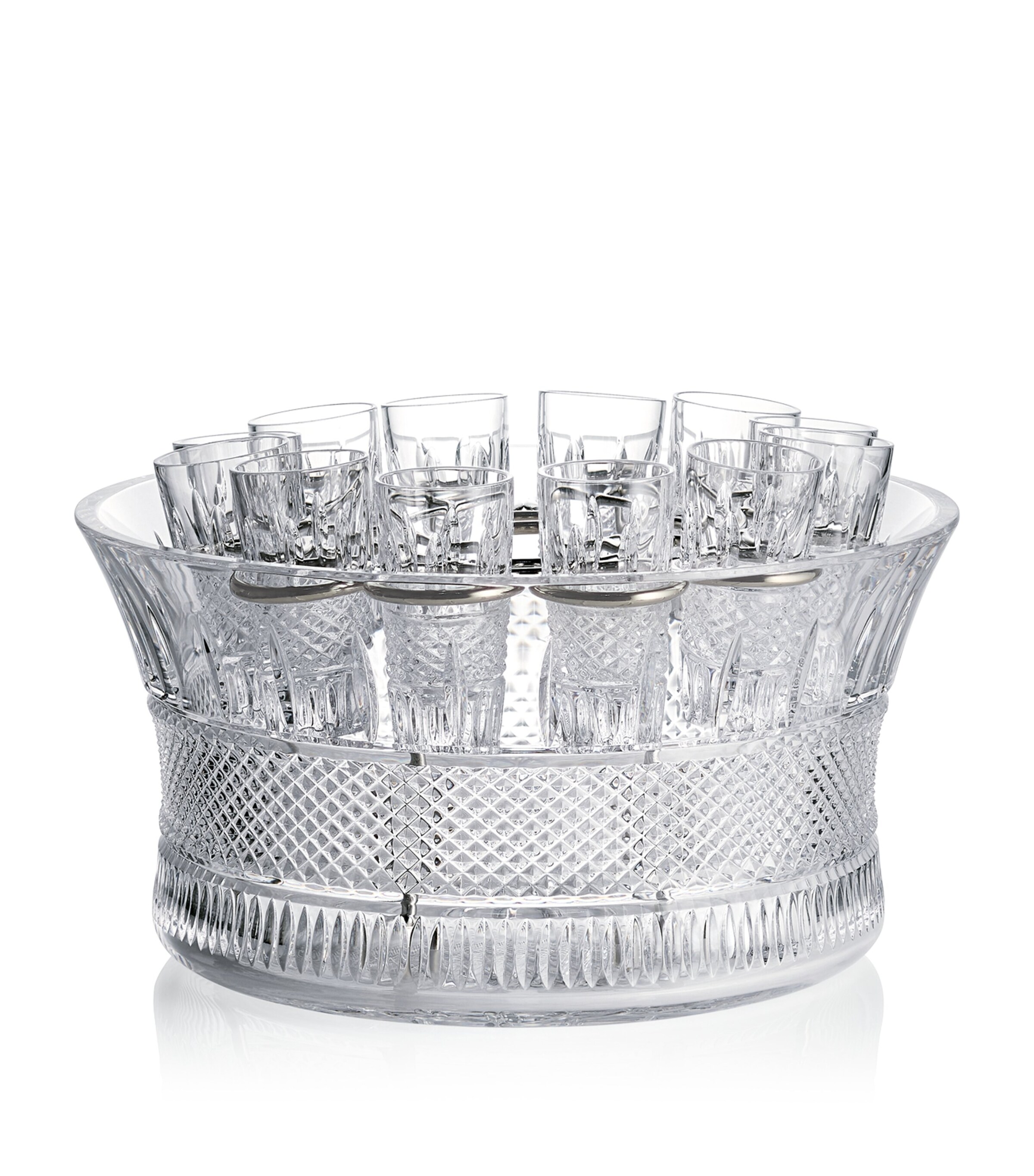 Waterford Crystal Mastercraft Irish Lace Vodka Centrepiece Set Clear Image 6
