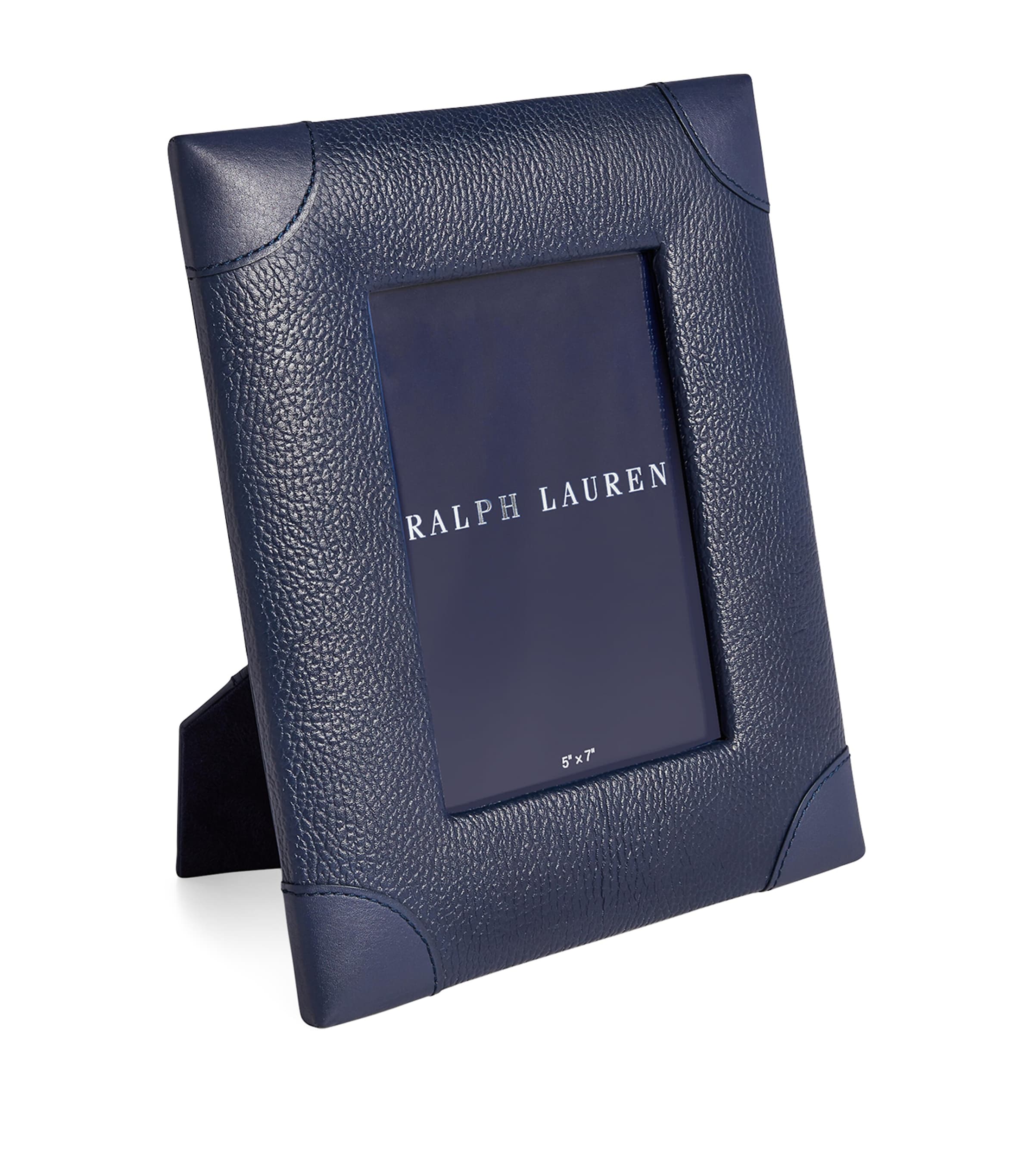 Shop Ralph Lauren Leather Ryan Photo Frame In Navy