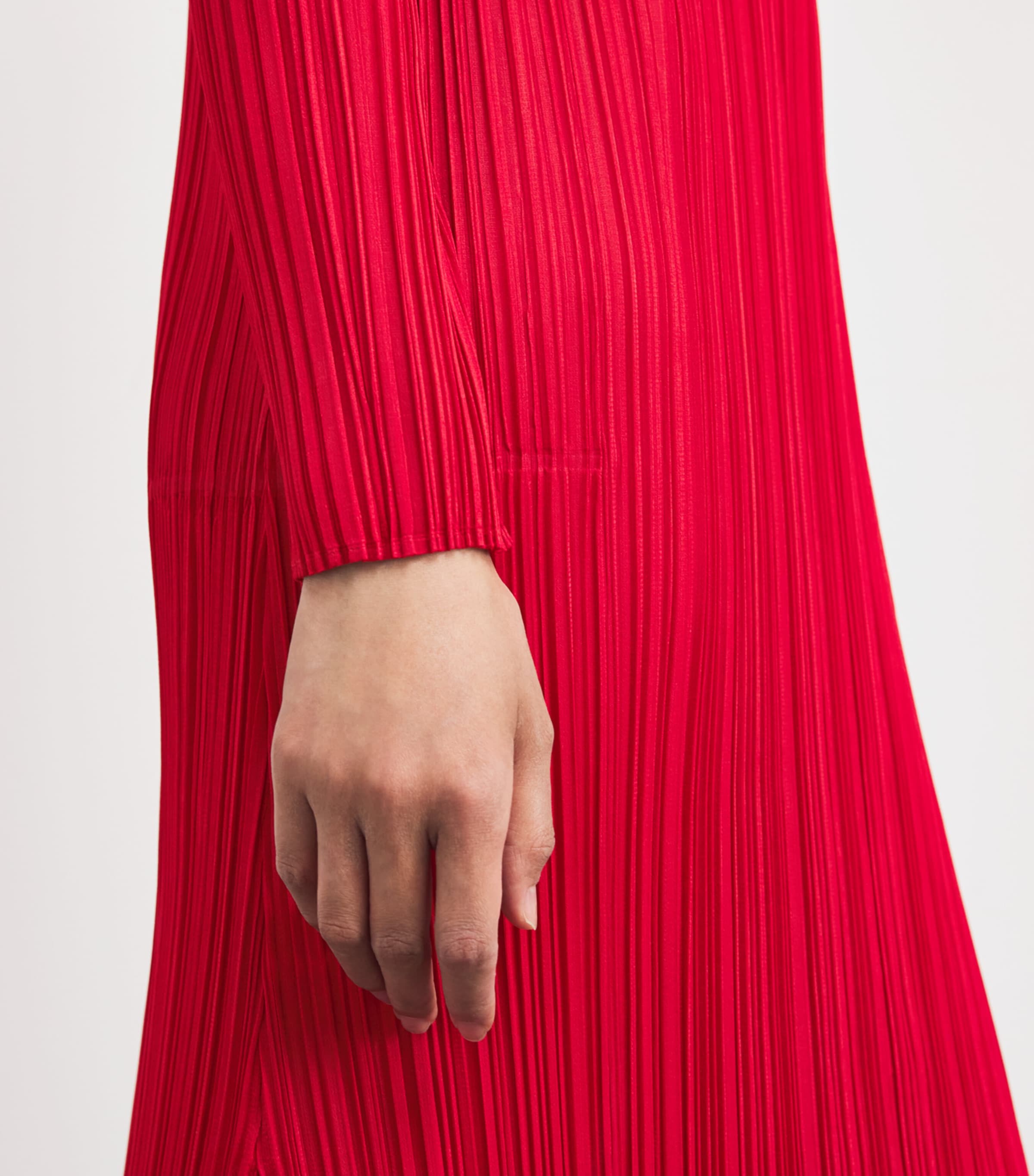 Long-Sleeve Midi Dress RED Image 4
