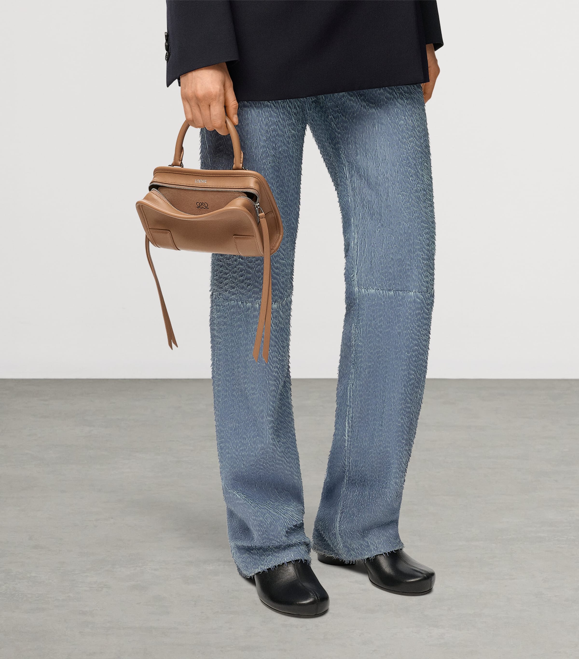 LOEWE Mini Calfskin Amazona 180 Top-Handle Bag Mocha Image 10