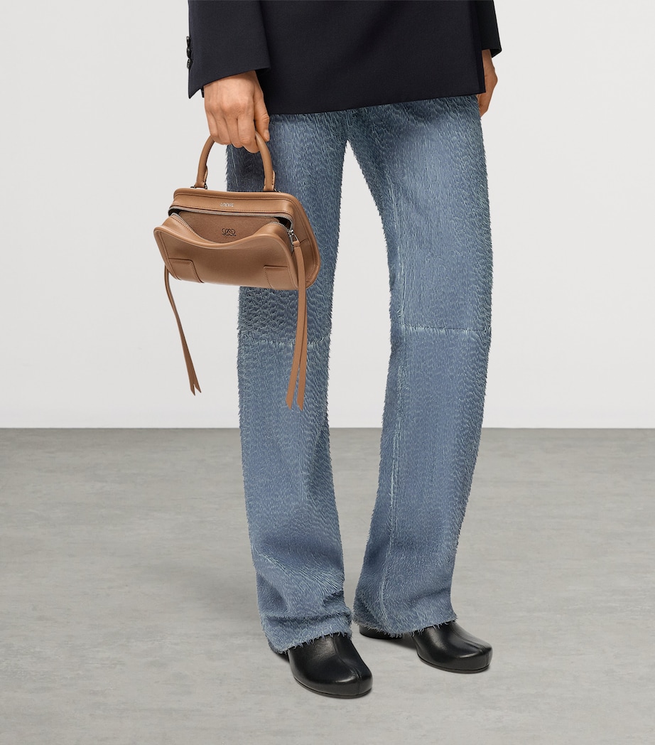 LOEWE Mini Calfskin Amazona 180 Top-Handle Bag Mocha Image 10