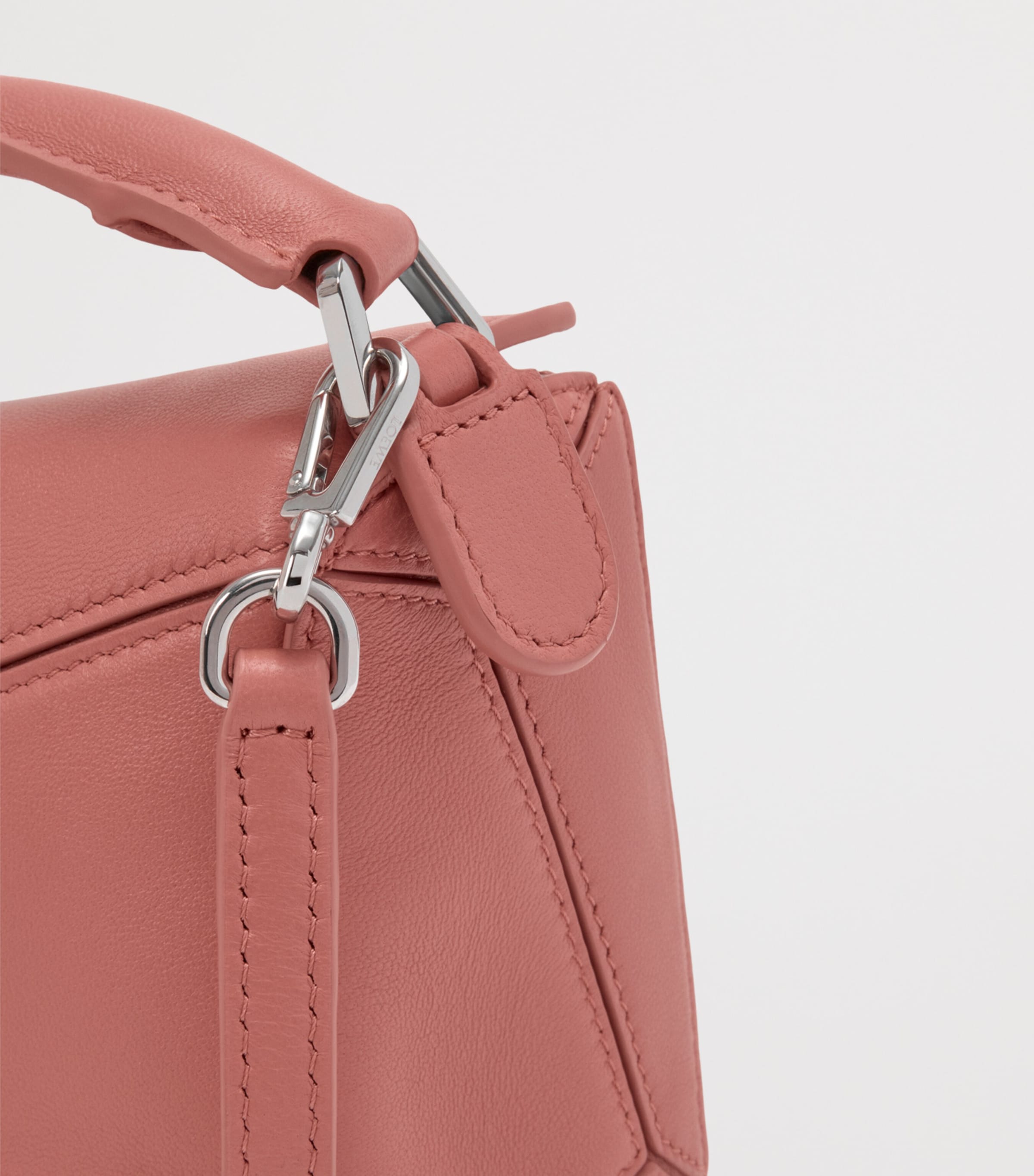 Mini Leather Featherlight Puzzle Top-Handle Bag BLUSH Image 12