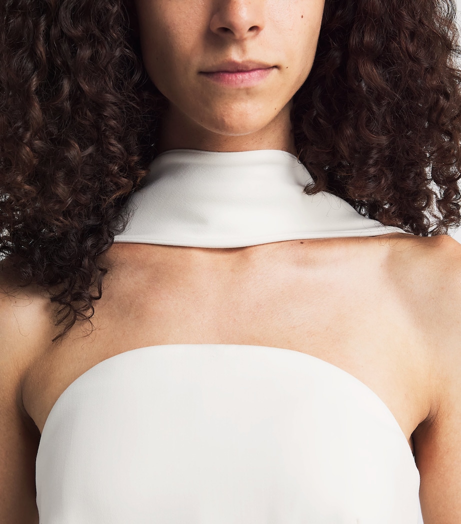 Roland Mouret Womens Bustier Moon Top with Scarf Cream Image 3