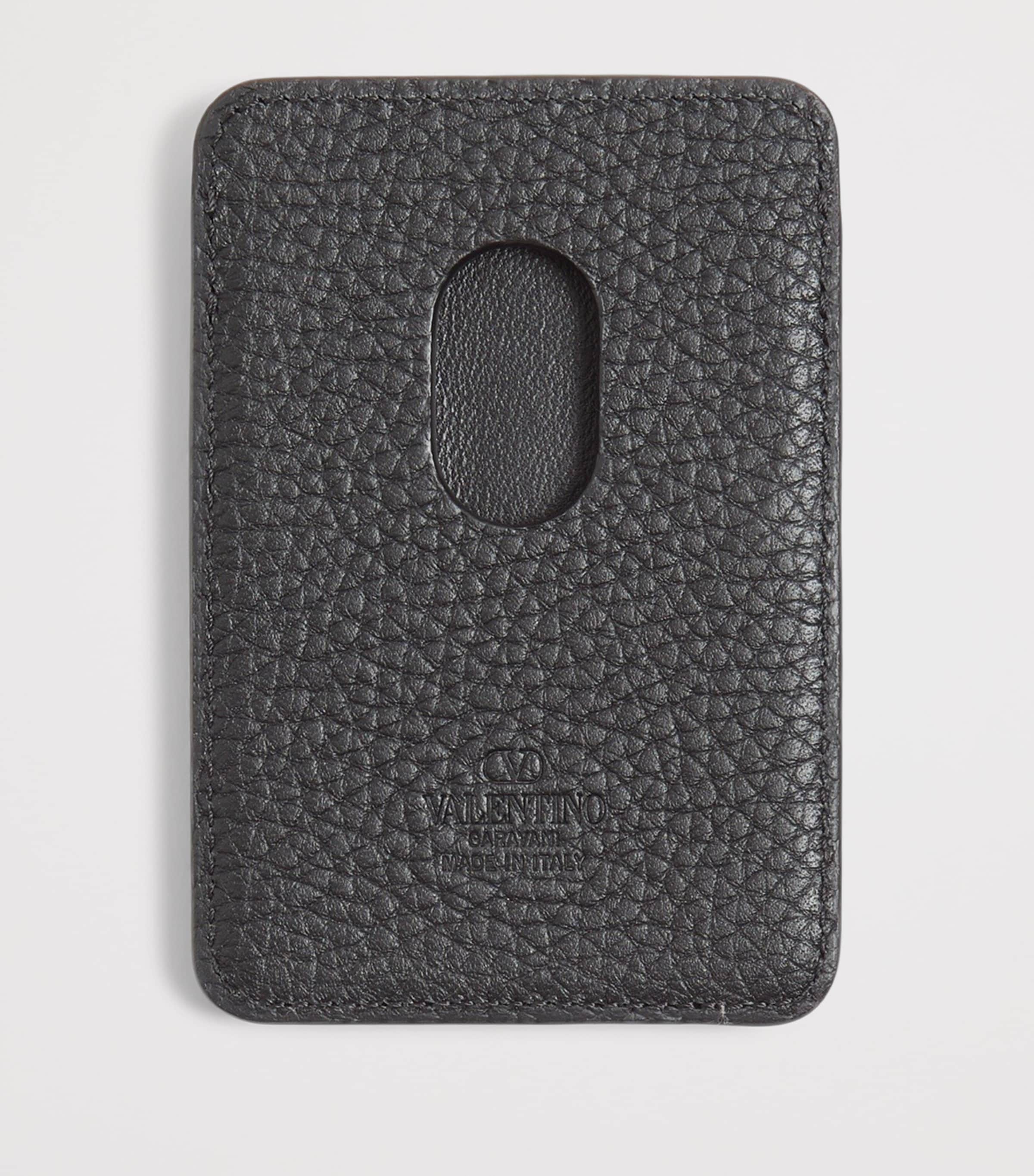 Valentino Garavani Leather Rockstud Magnetic Card Holder Image 2