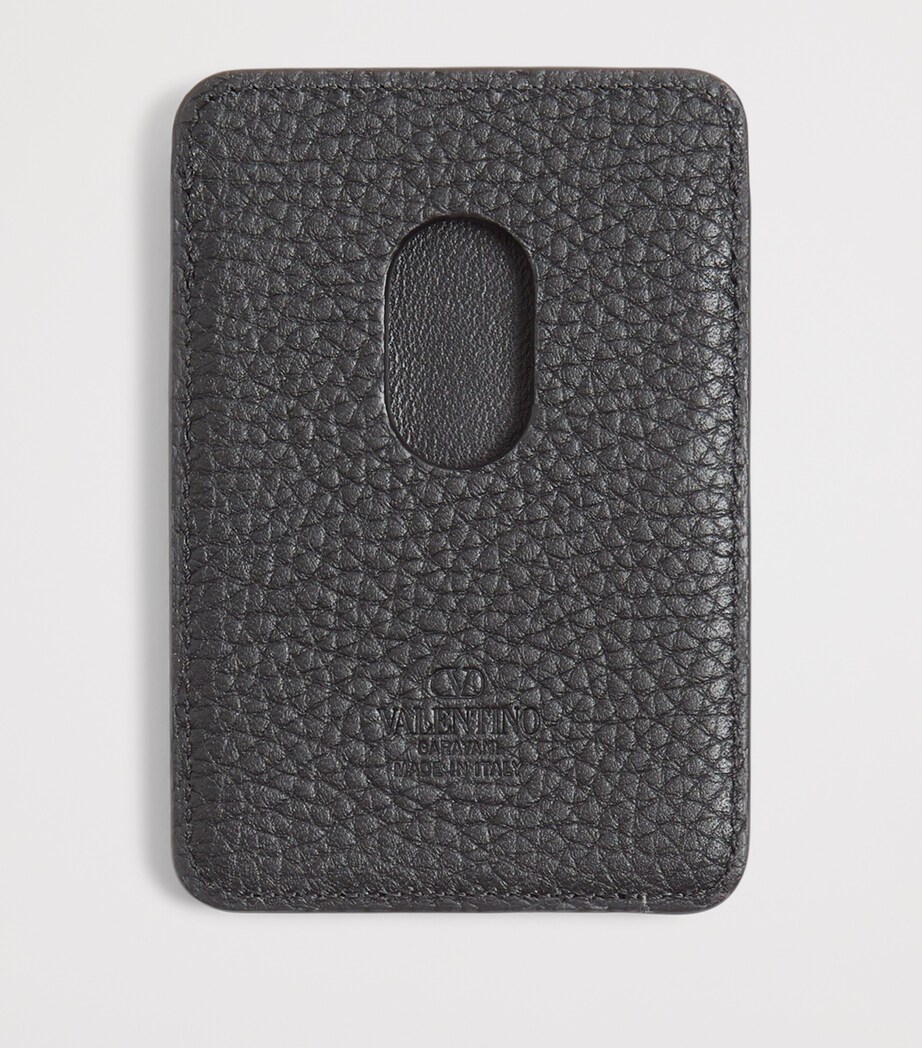 Valentino Garavani Leather Rockstud Magnetic Card Holder Image 2