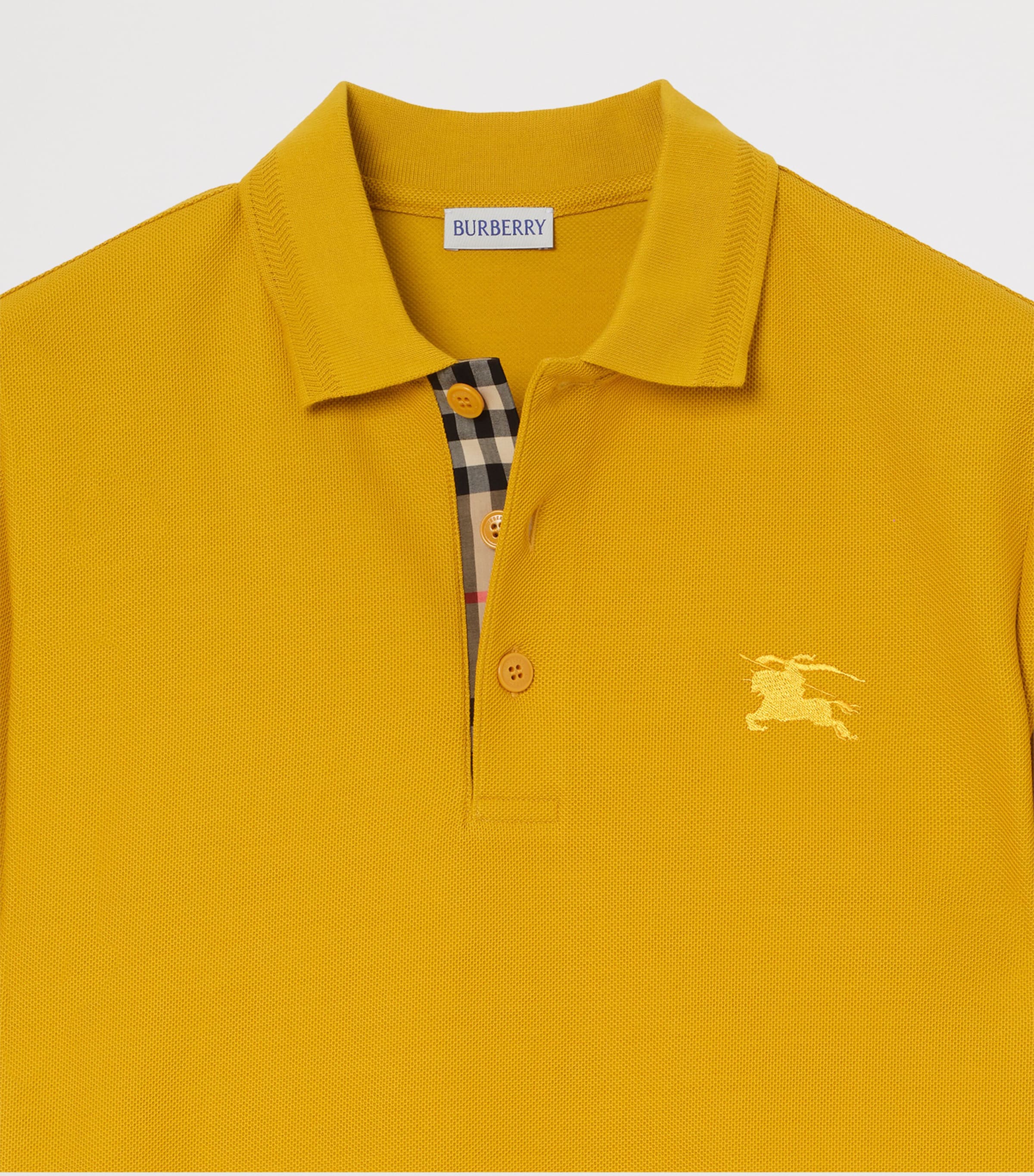 Burberry Mens Cotton Polo Shirt Pear Image 4