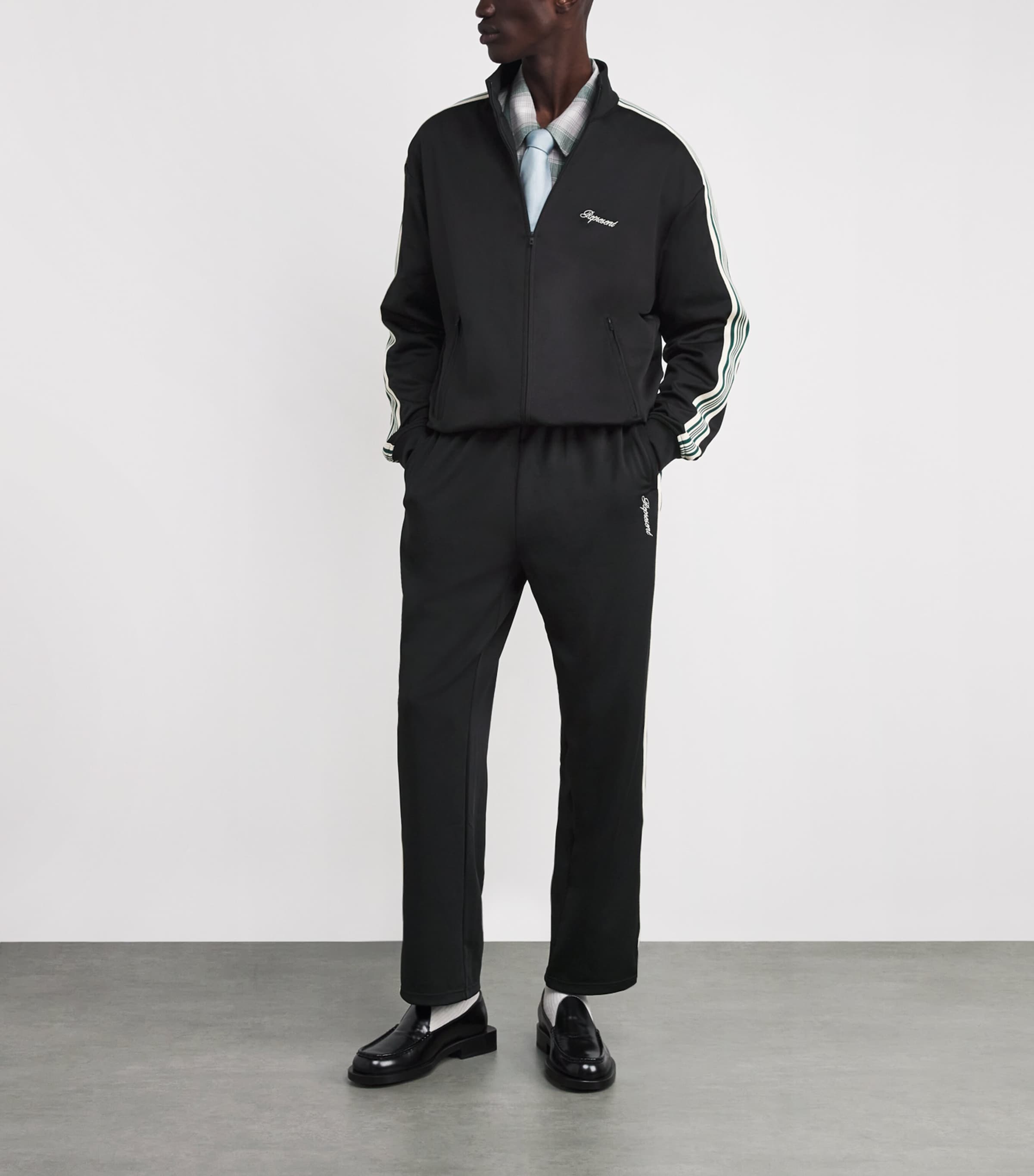 Stretch-Jersey Side-Stripe Sweatpants JET BLACK Image 2