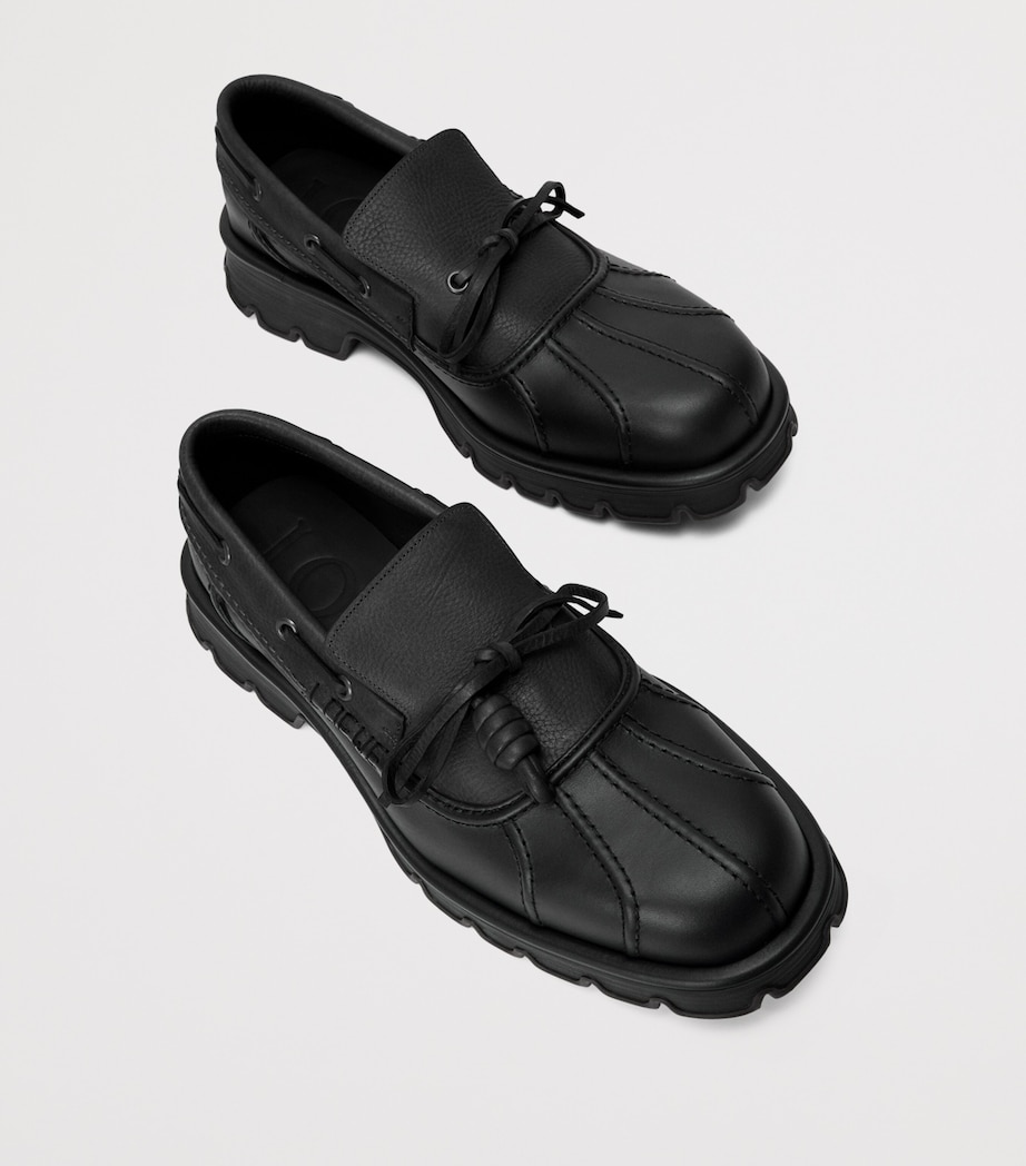 LOEWE Leather Bobby Loafers Black Image 4