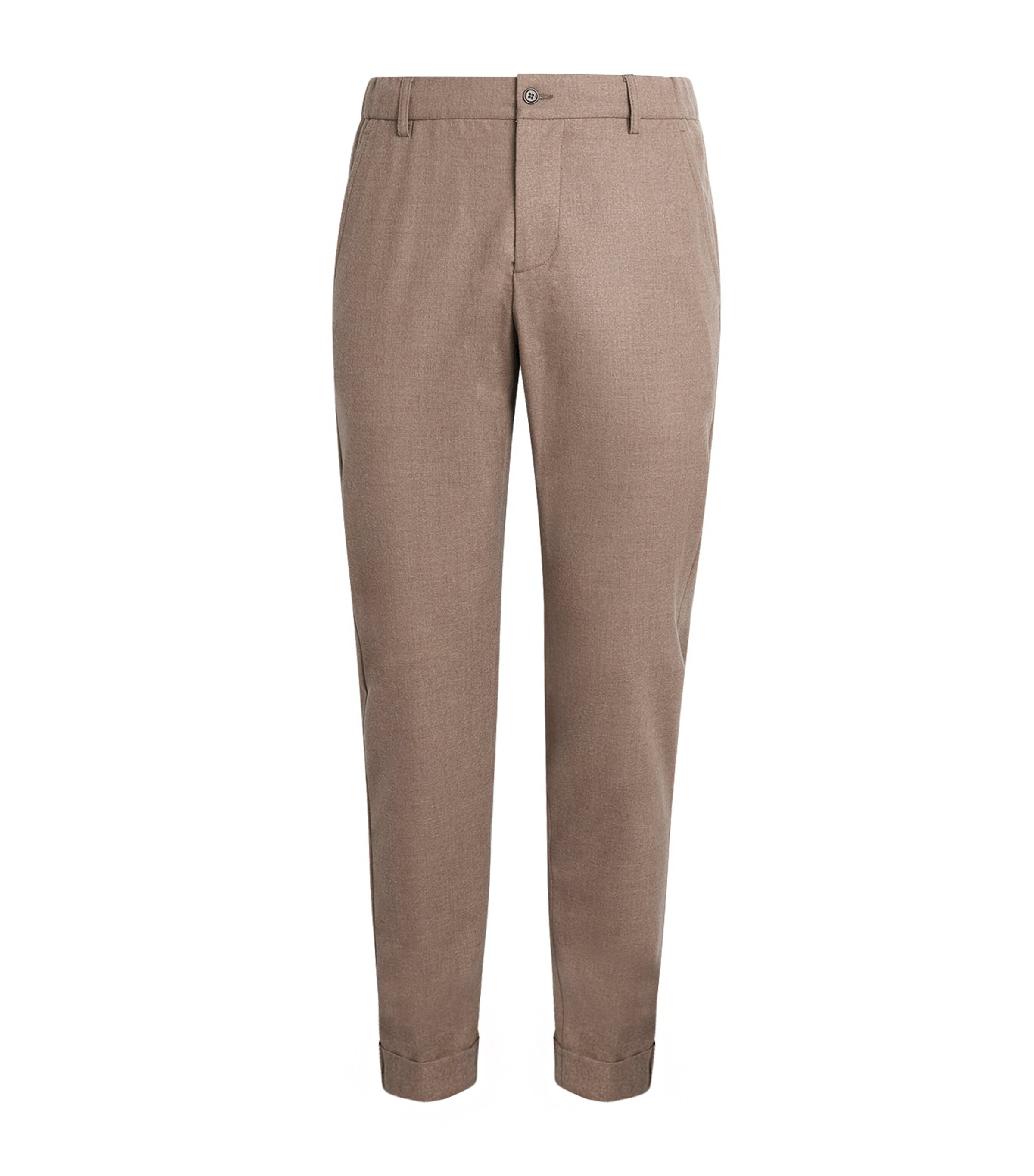 Marco Pescarolo Womens Stretch-Cashmere Trousers Dark Beige Image 1