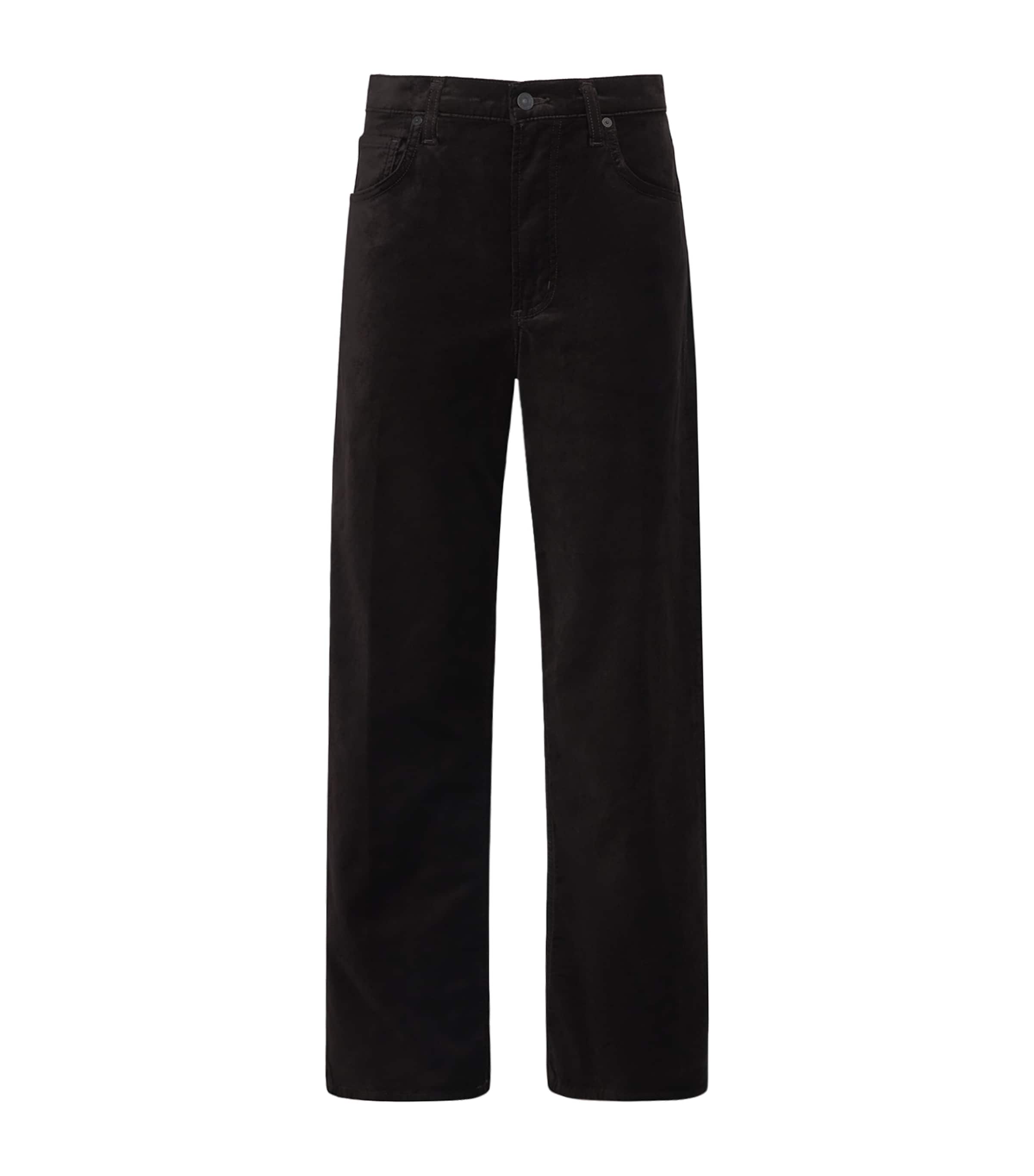 Citizen Of Humanity Velvet Ayla Baggy Trousers In Black