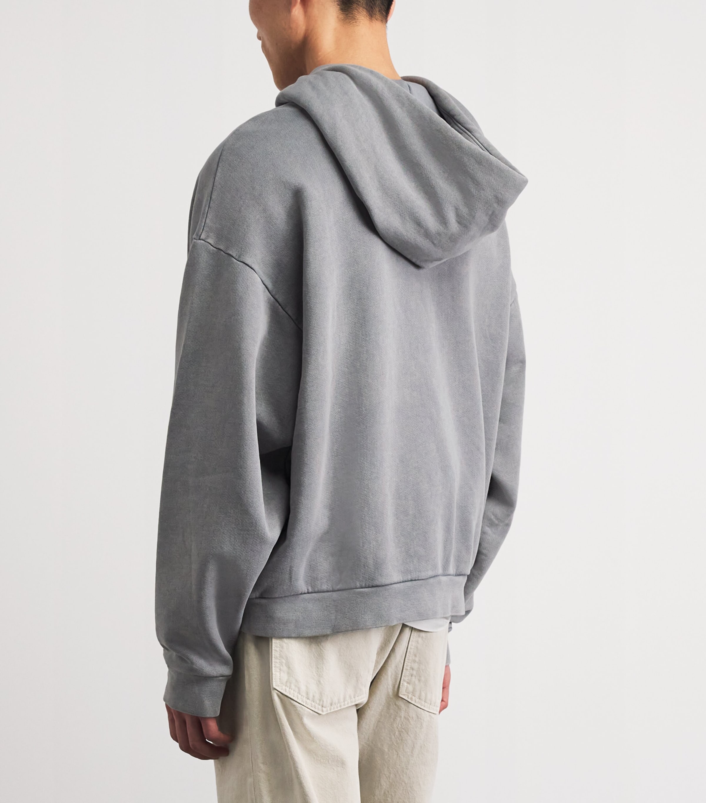 AGOLDE Mens Cotton Salford Hoodie Counter Faded Blk Image 5