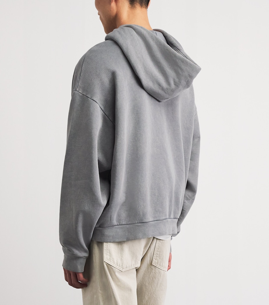 AGOLDE Mens Cotton Salford Hoodie Counter Faded Blk Image 5