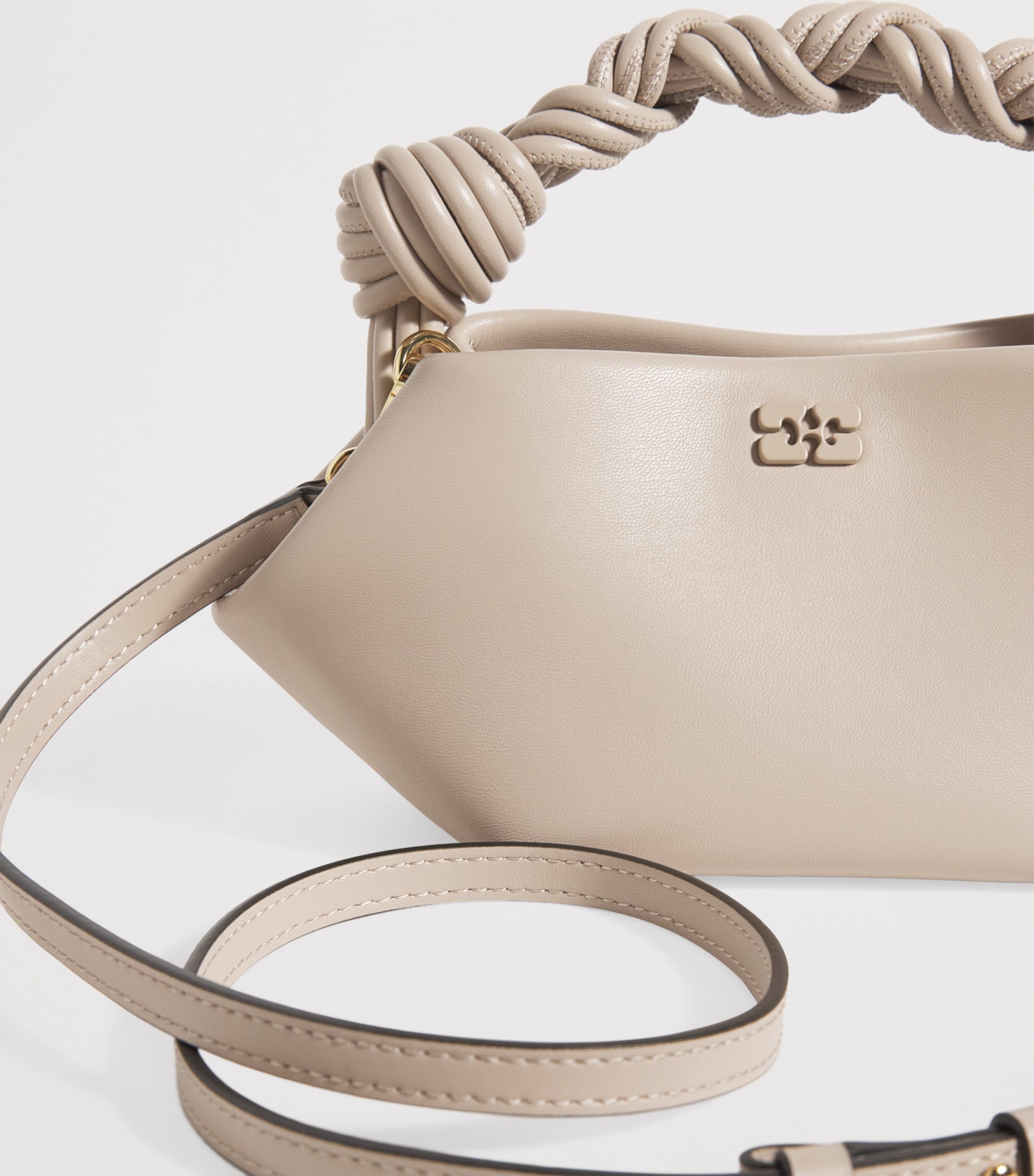 GANNI Mini Bou Top-Handle Bag Oyster Gray Image 6