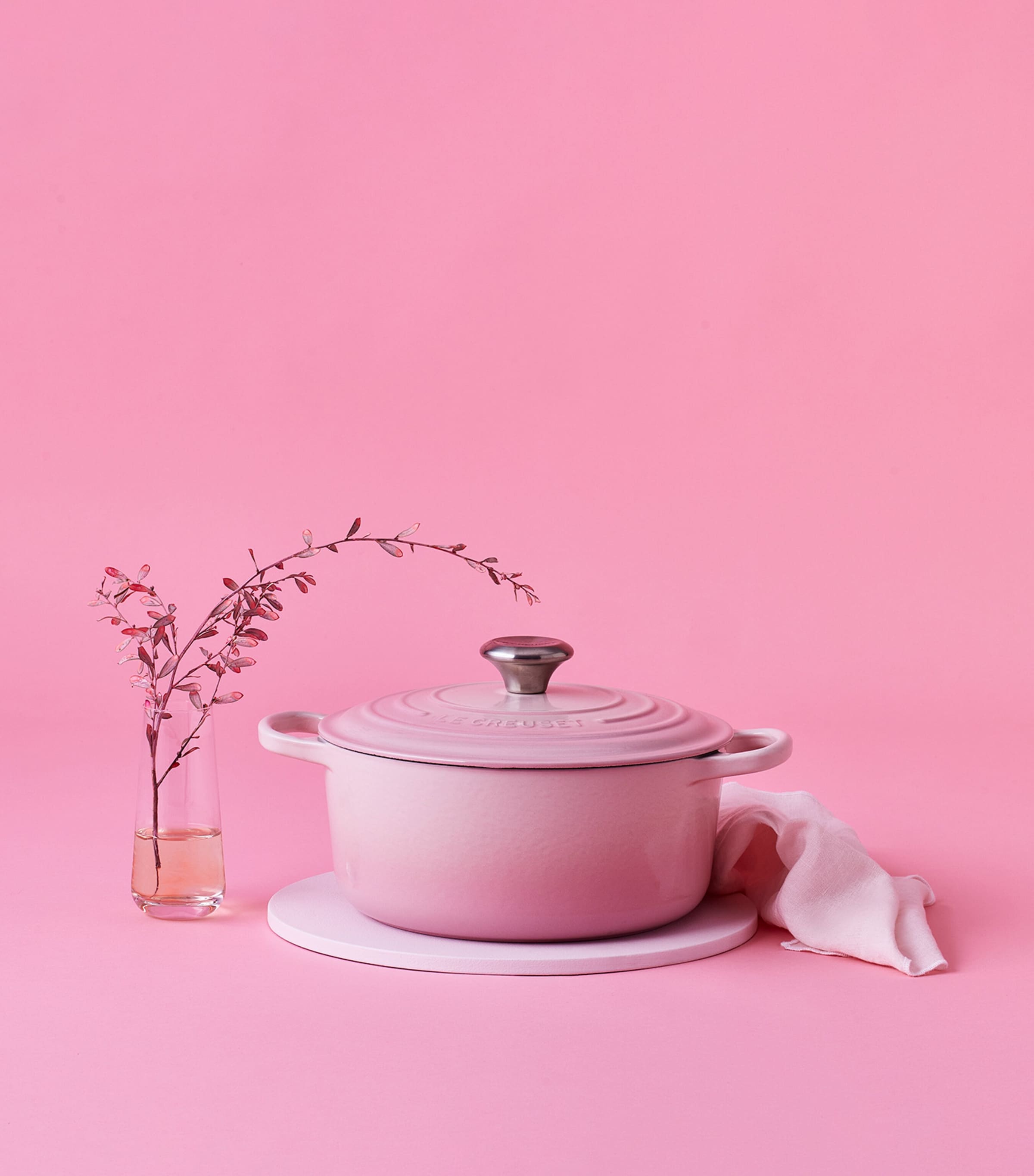 Cast Iron Round Casserole Dish (20cm) SHELL PINK Image 5