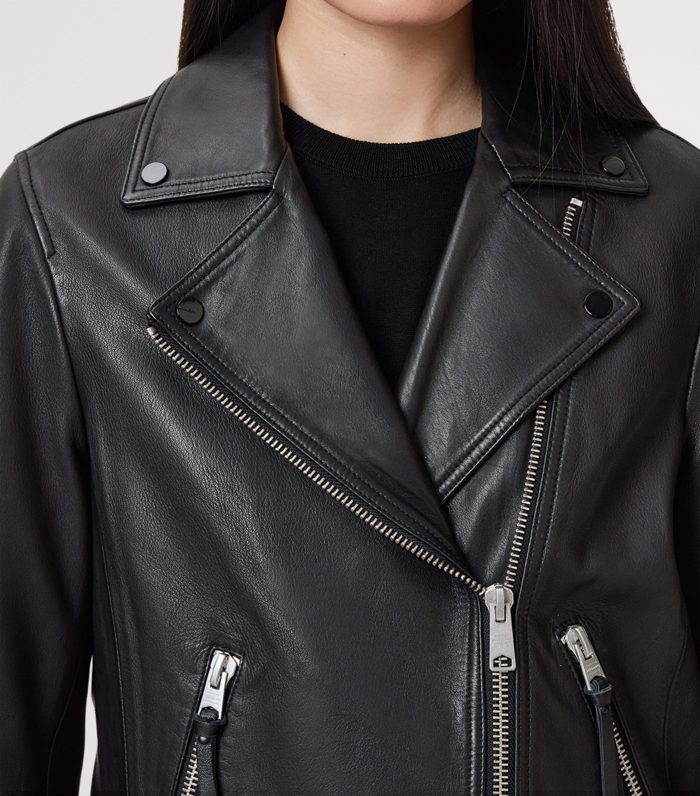 ALLSAINTS DALBY レザーバイカージャケット ブラック ALLSAINTS Dalby Leather Biker Jacket | Bloomingdale's