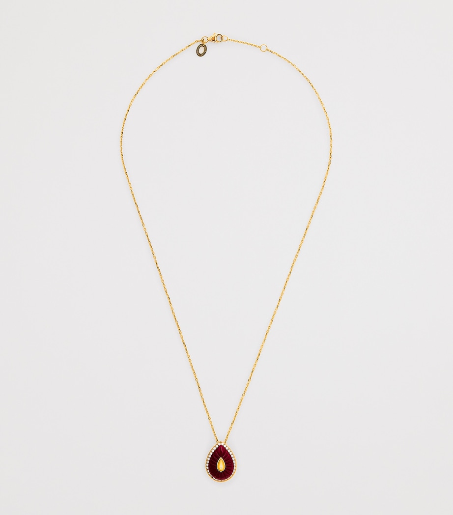 Yellow Gold, Diamond, Amethyst and Pearl Bond Street Necklace YELLOW GOLD Image 2