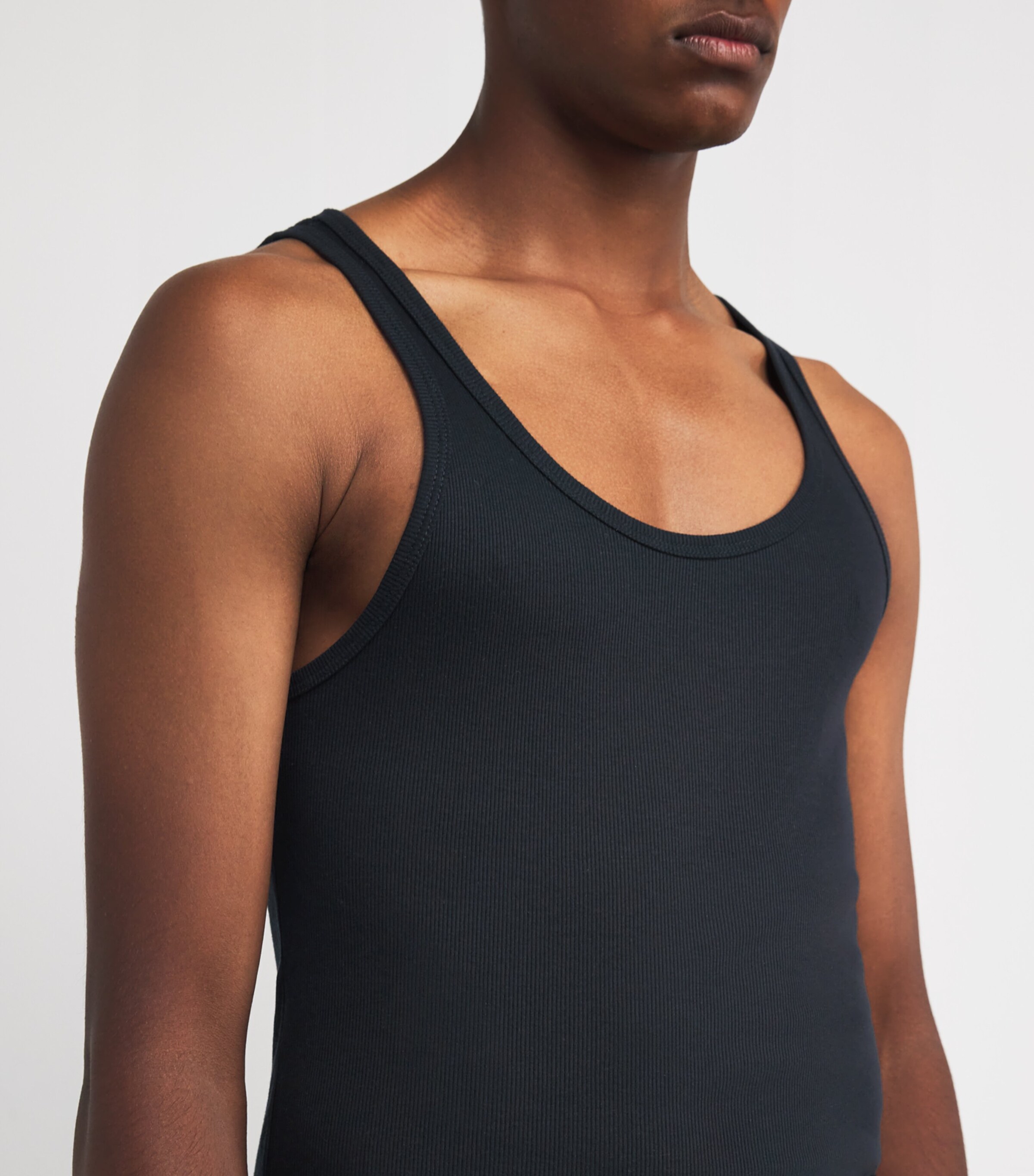 Cotton-Blend Vest 002 BLACK Image 6