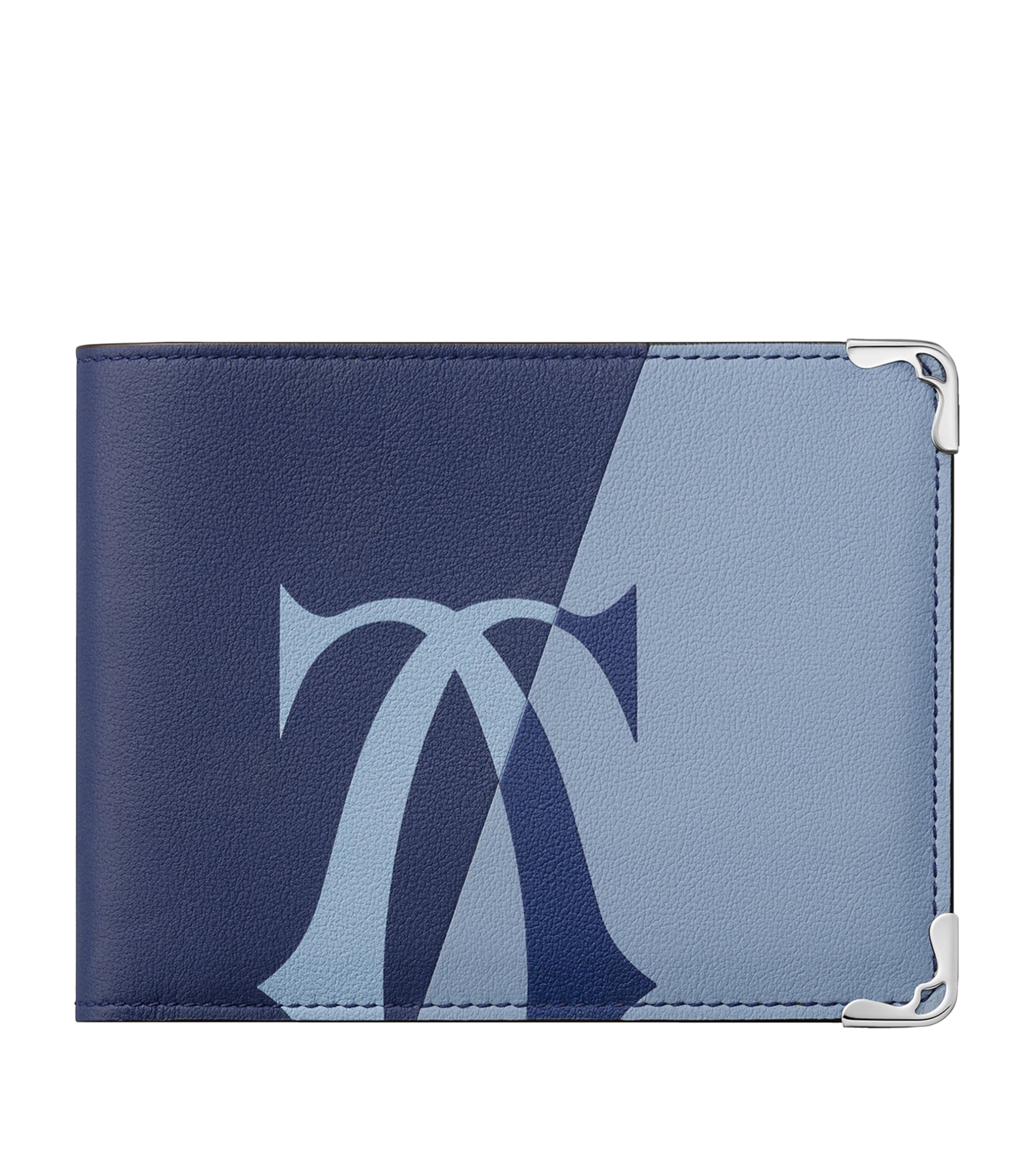Leather Must de Cartier XL Logo Bifold Wallet BLUE Image 1