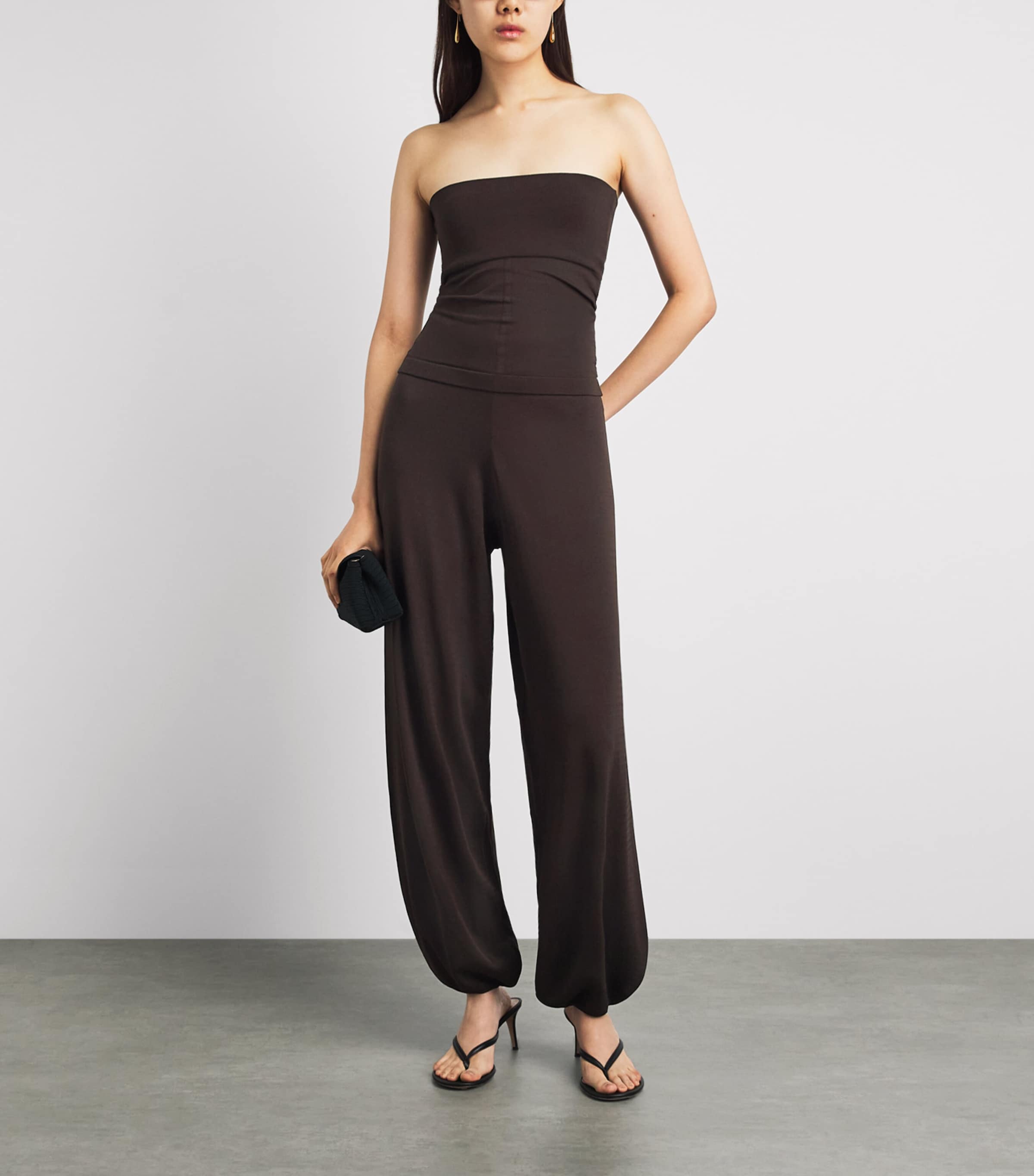Herskind Womens Merino Clark Wide-Leg Trousers Coffee Image 2