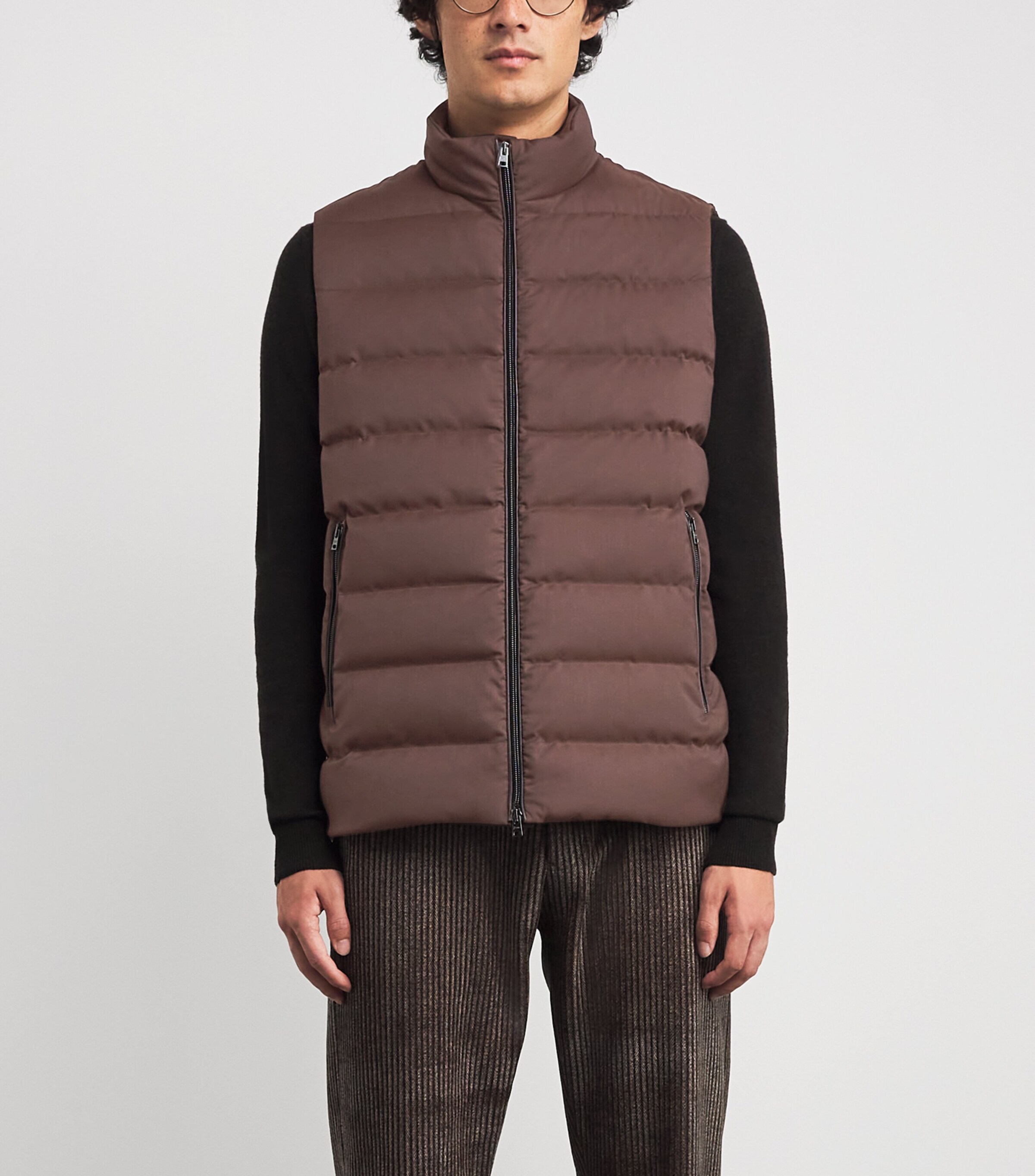 Herno Brown Down Quilted Gilet Harrods VE