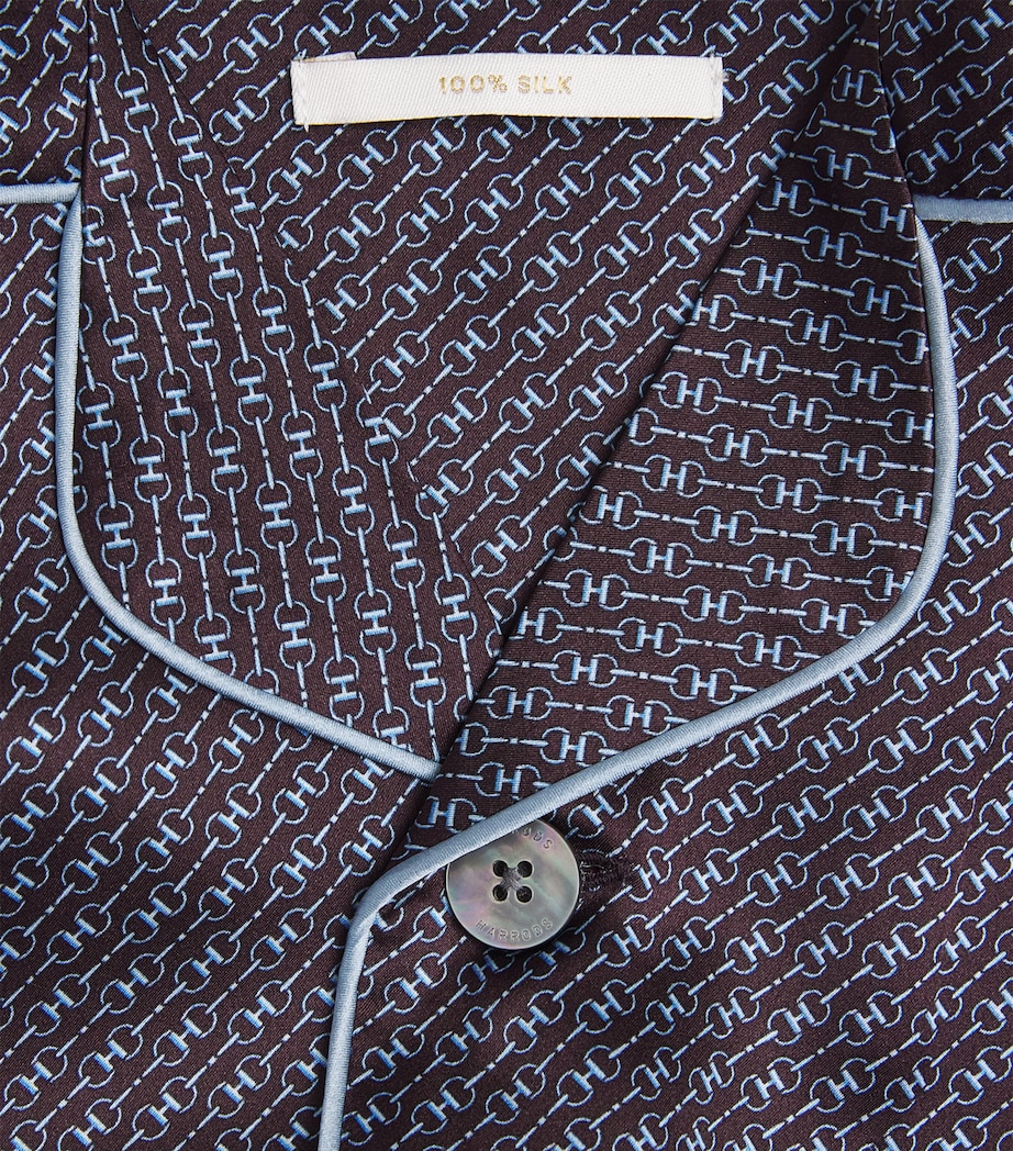 Silk Snaffle Print Pyjama Set BURGUNDY Image 5