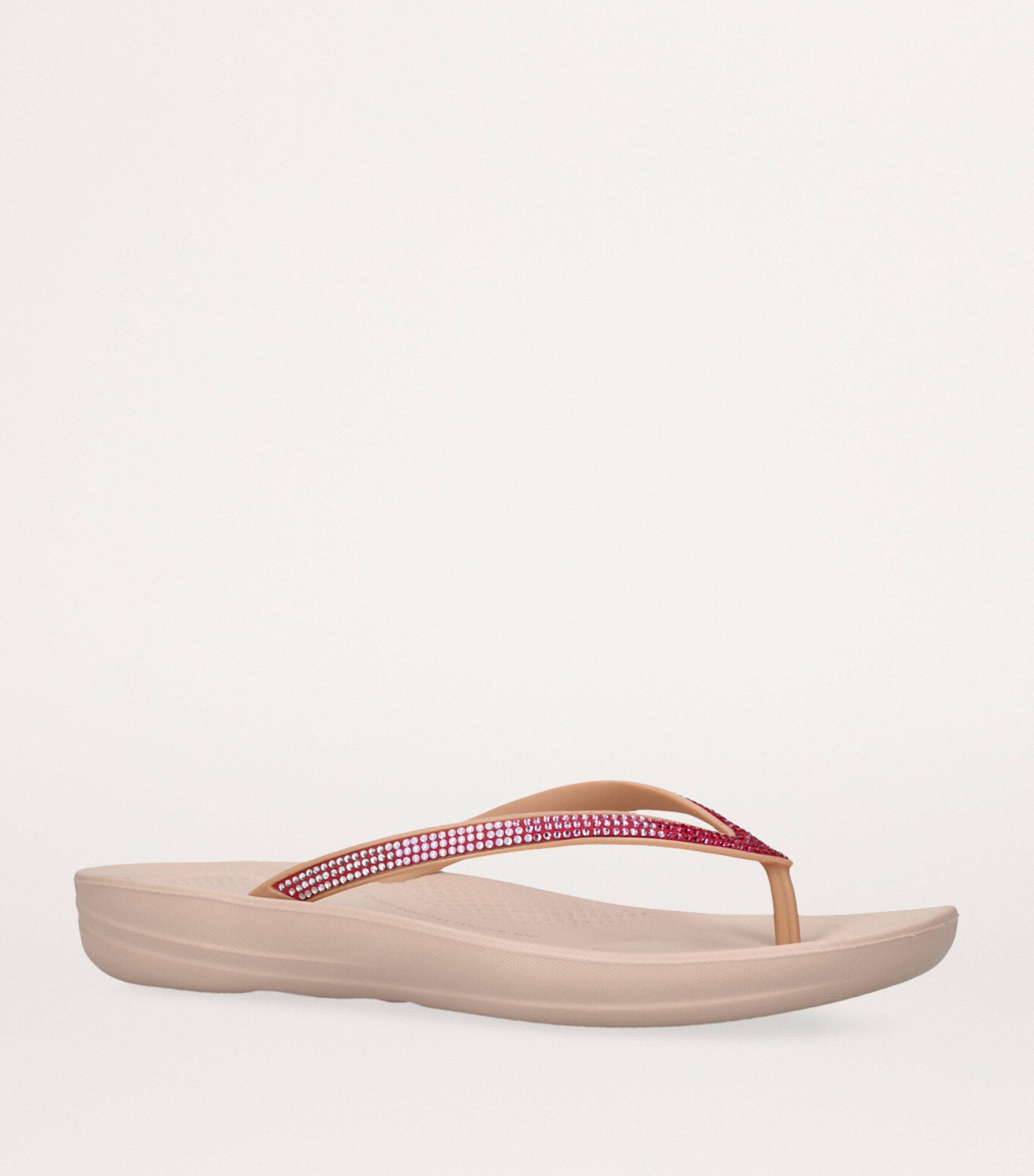 FitFlop Iqushion Sparkle Flip Flops Beige Image 3