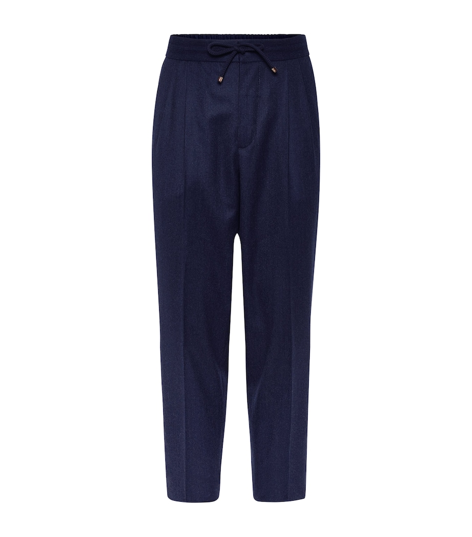 Virgin Wool Drawstring Leisure Trousers C396 Image 1