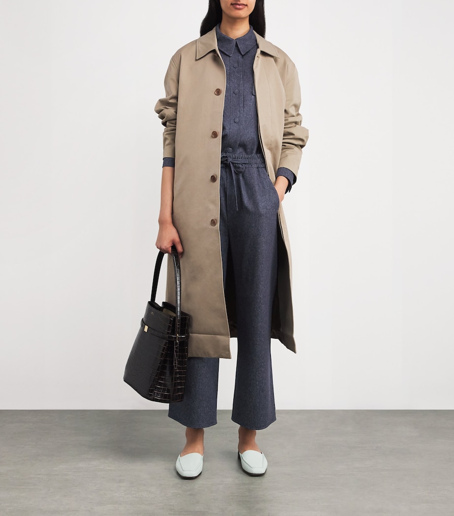 Wool Drawstring Wide-Leg Trousers JEANS Image 2