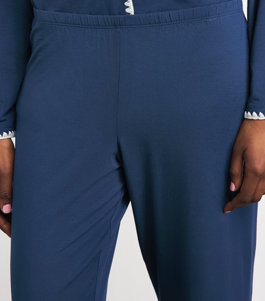 Eberjey Womens Long-Sleeve Frida Pyjama Set Navy/ivory Image 5