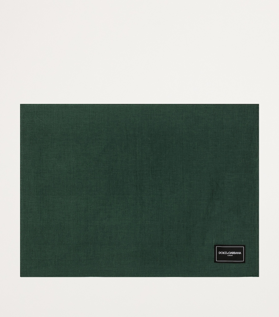 Linen Majolica Placemat and Napkin Set UV013-VERDE FD.BIANC Image 3