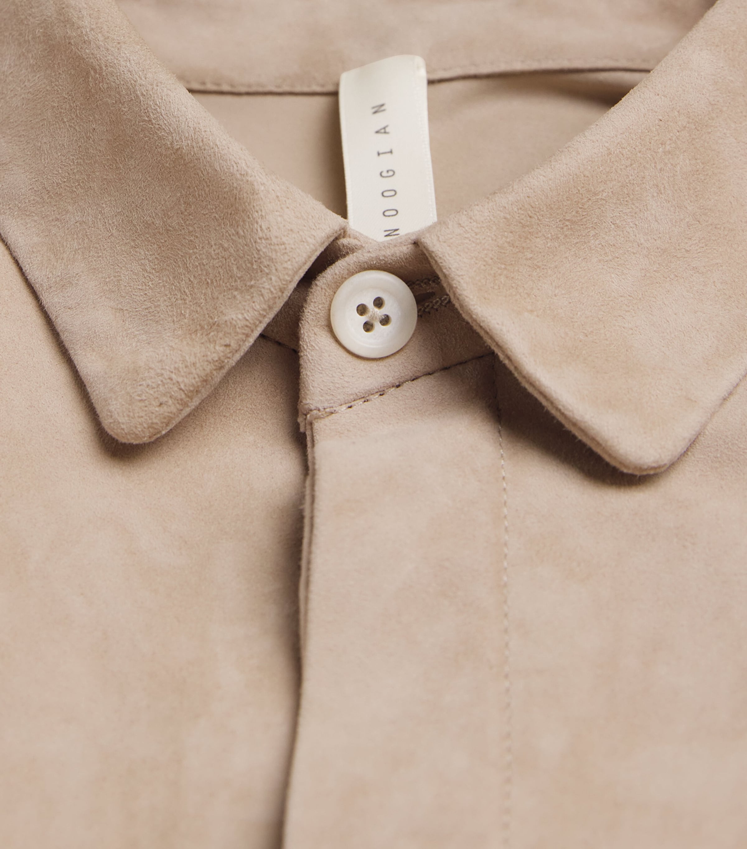 Lauren Manoogian Womens Suede Panelled Shirt Sand Image 6