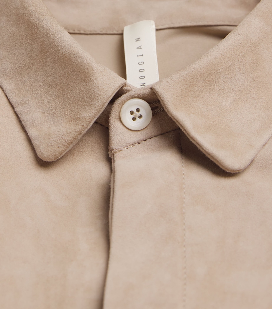 Lauren Manoogian Womens Suede Panelled Shirt Sand Image 6