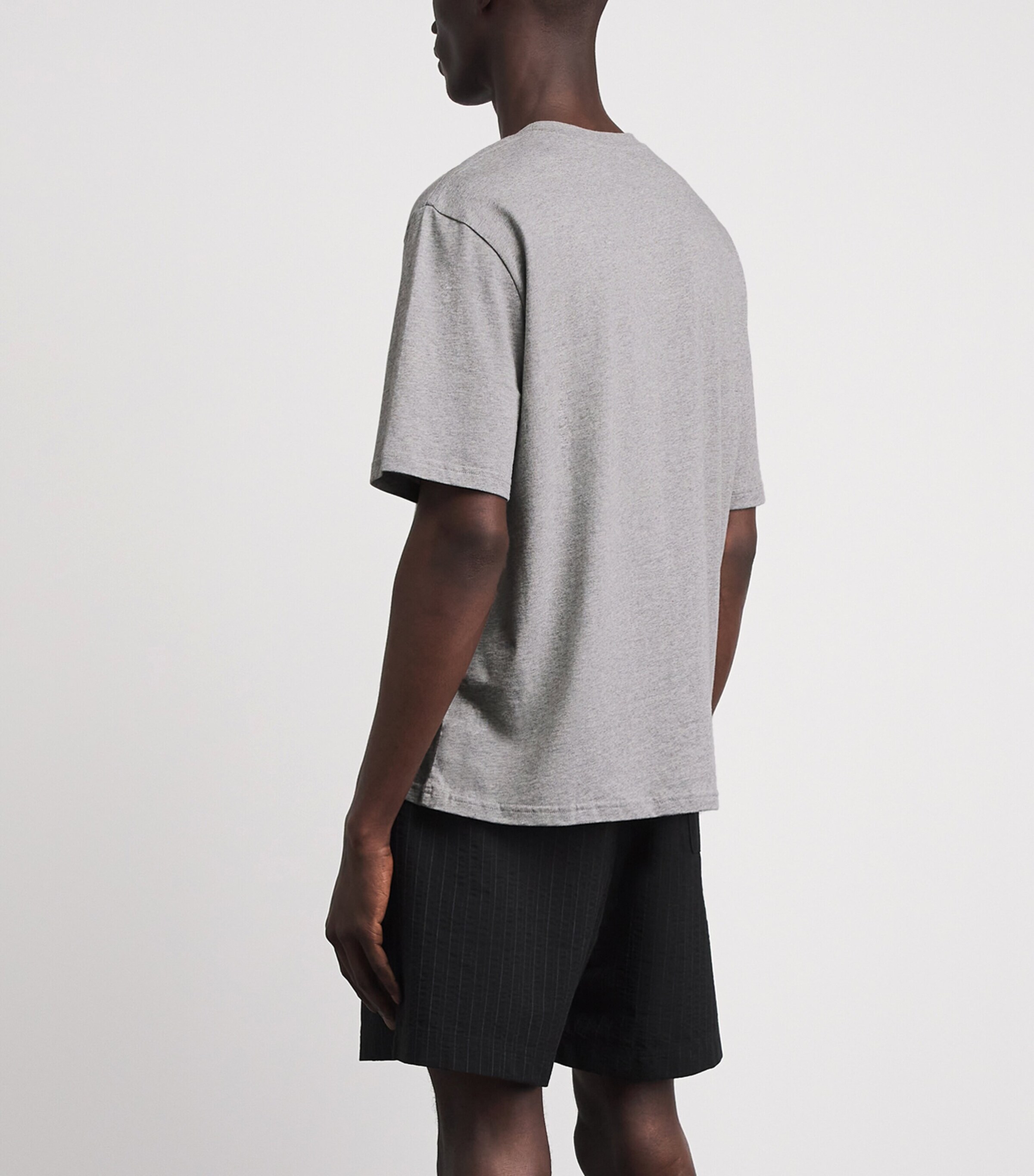 Studio Nicholson Mens Cotton Bric T-Shirt Grey Marl Image 5
