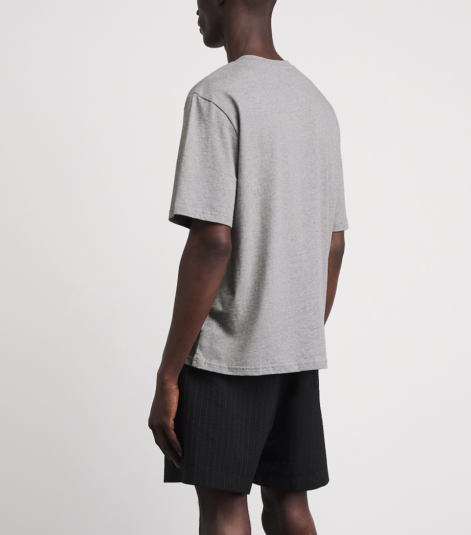 Studio Nicholson Mens Cotton Bric T-Shirt Grey Marl Image 5
