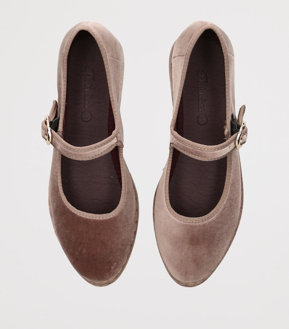 Flabelus Velvet Double Alcmena Mary Janes Brown Image 4