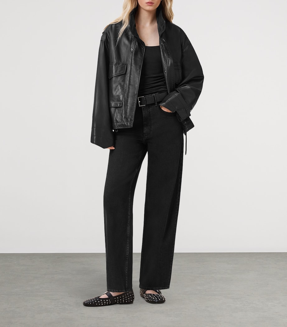 Sadie Barrel-Leg Jeans WASHED BLACK Image 7