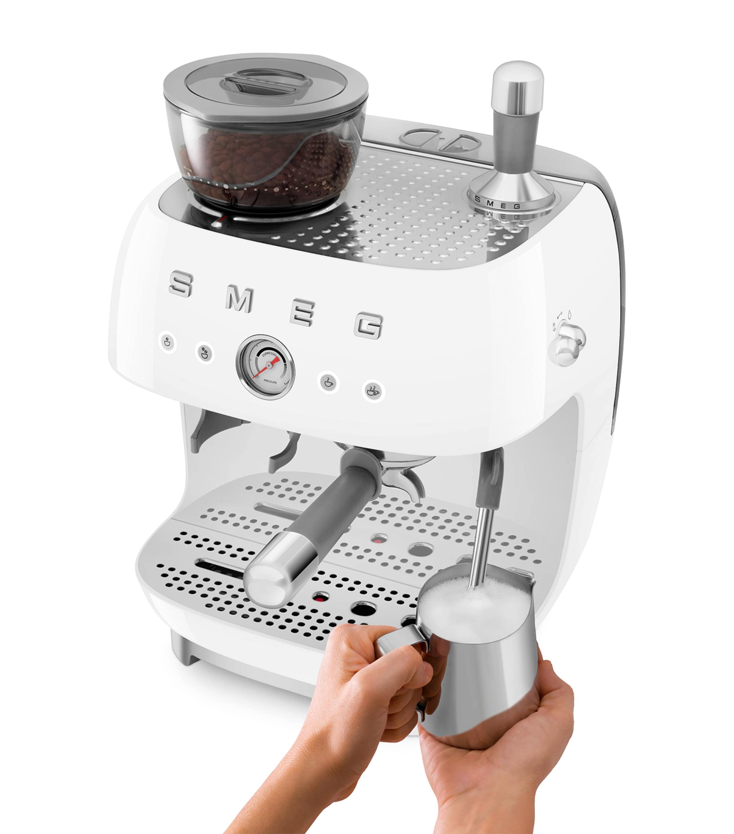 EGF03CRUK Espresso Coffee Machine with Grinder WHITE Image 10