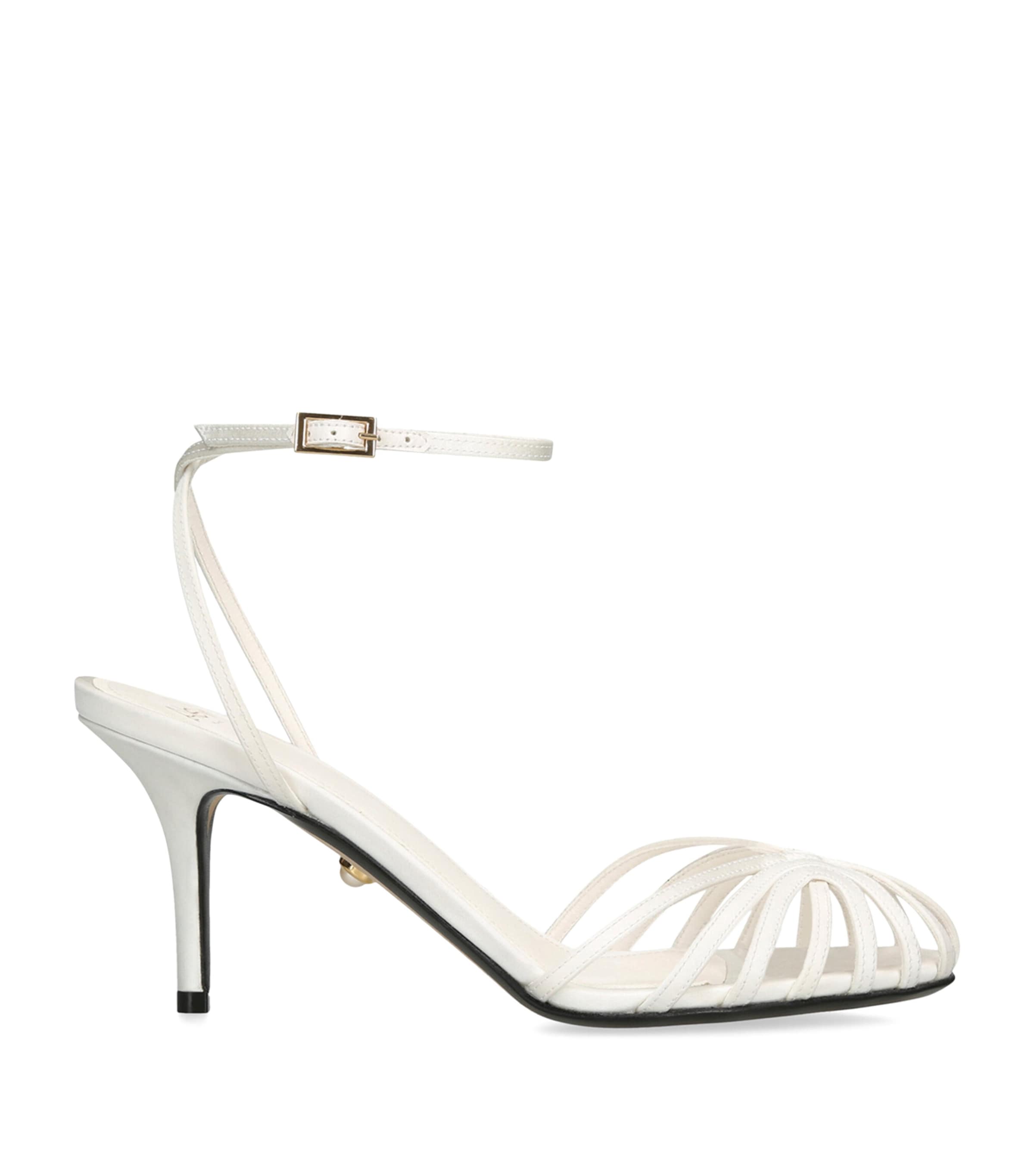Alevì Satin Blake Heeled Sandals 75 White Image 1