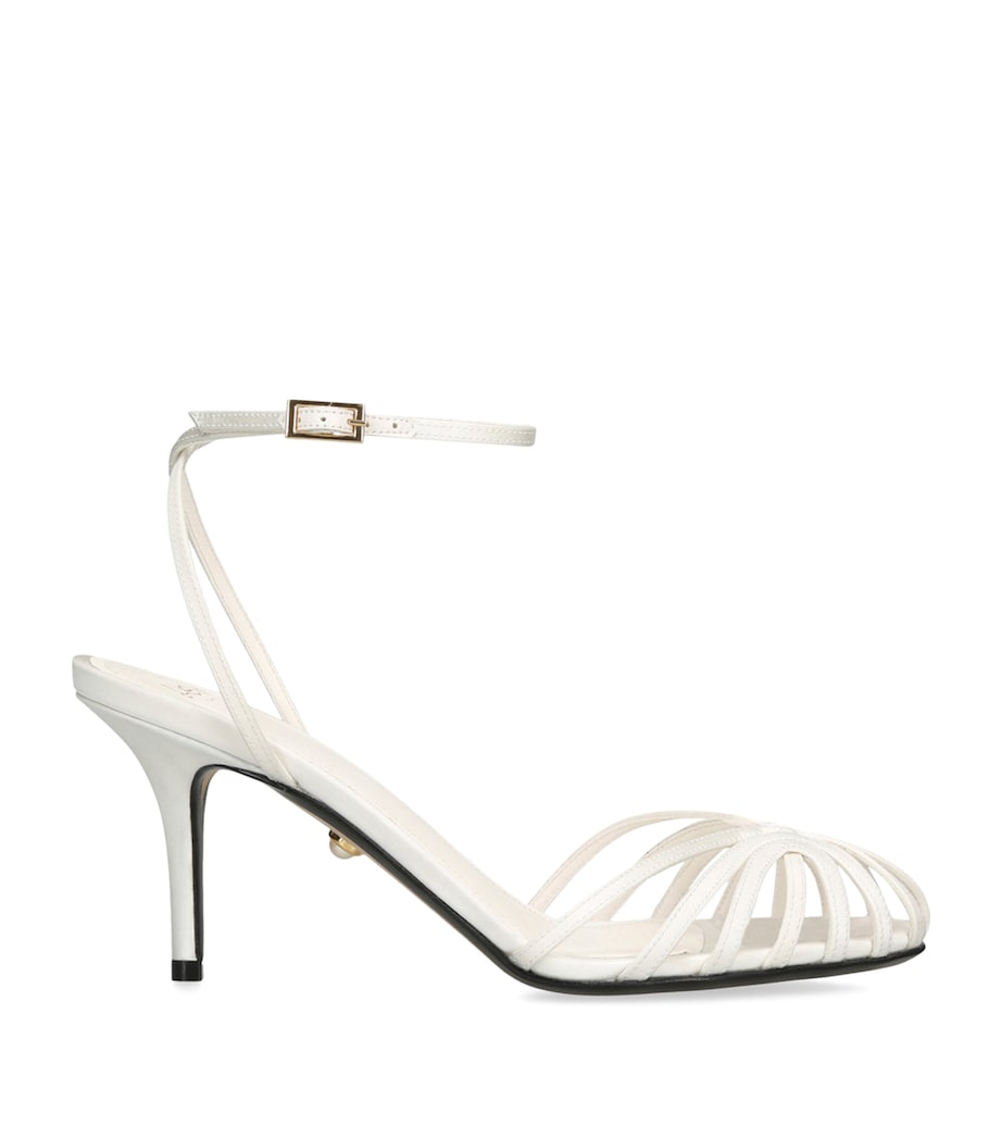 Alevì Satin Blake Heeled Sandals 75 White Image 1